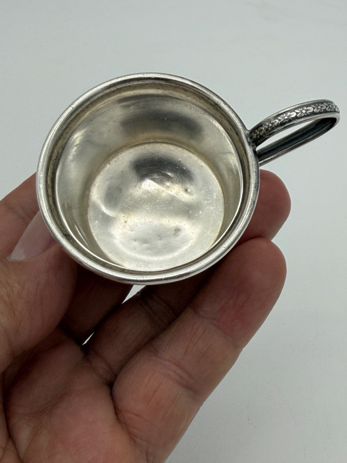 Antique Sterling Silver Webster Baby Cup Repousse Fruit Pattern 16.44 No Mono