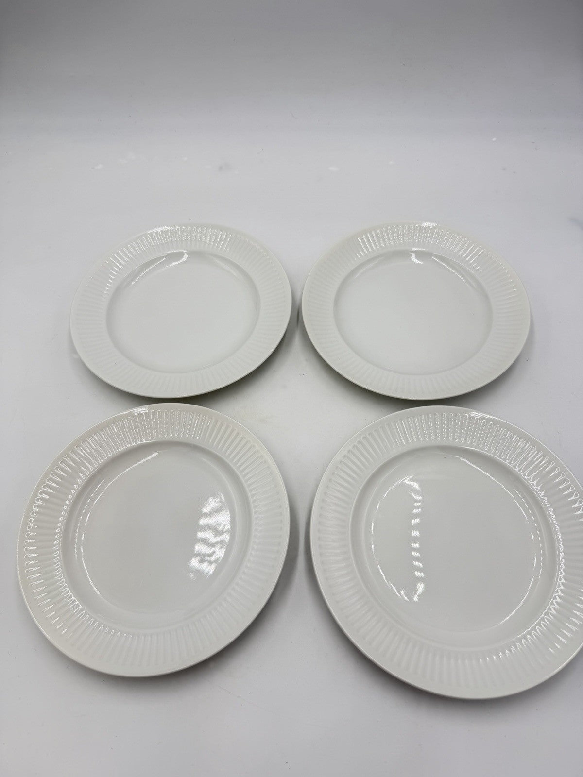 Royal Copenhagen Denmark China GEORGIANA dessert White Porcelain Plates 7”