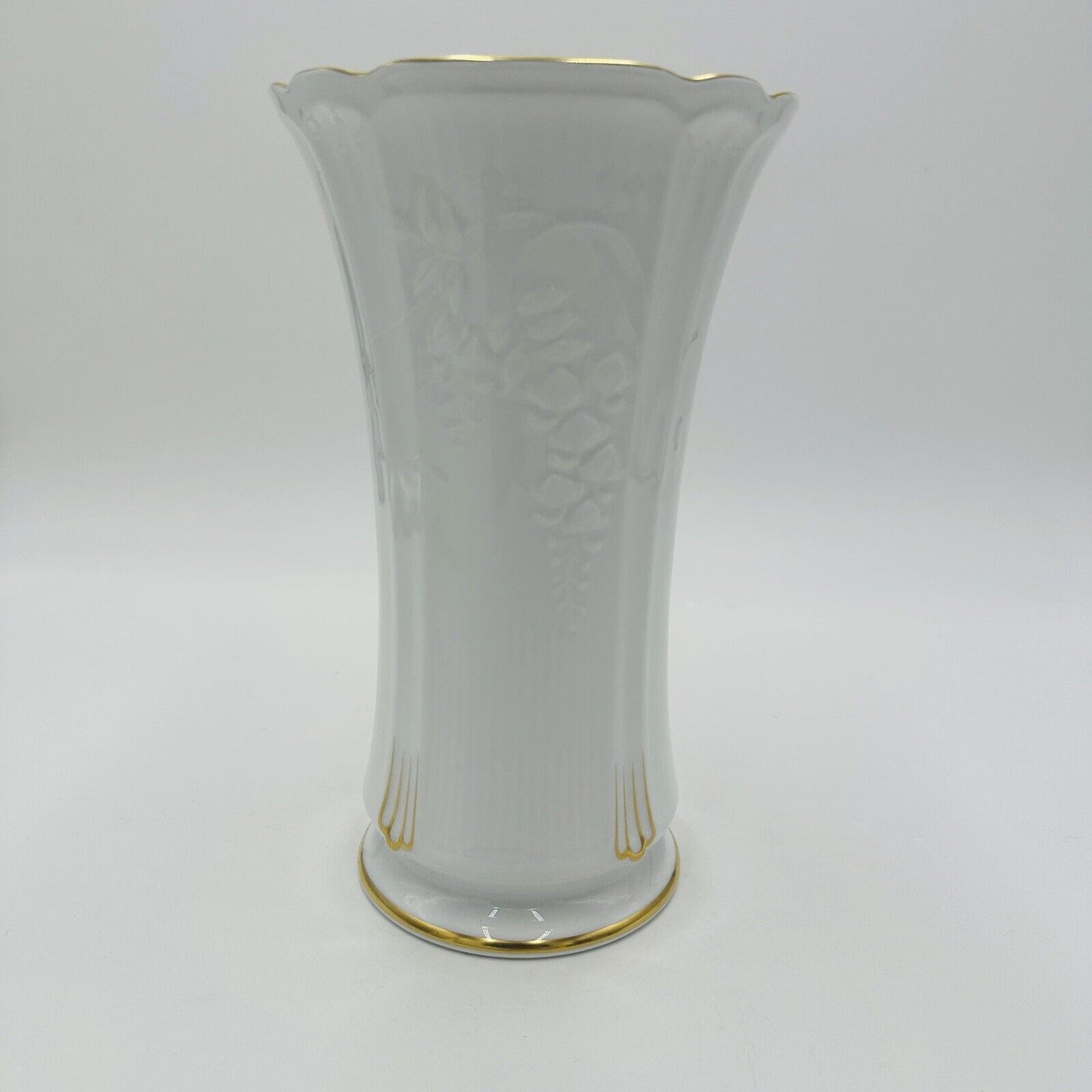 Okura Vase Japan Commemorative Morimura Bros 9in H Porcelain White Gold