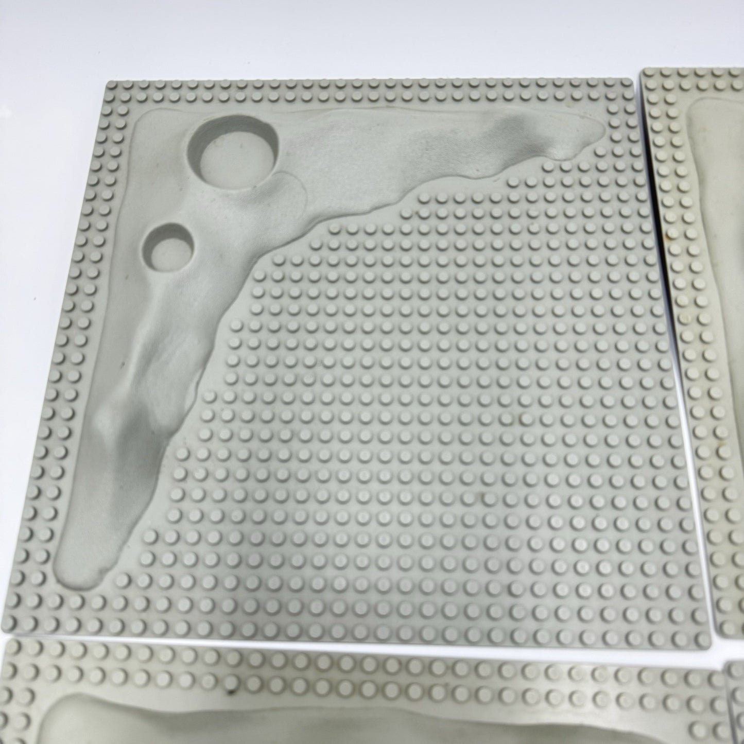 LEGO Lunar Moon Crater Plate Baseplate Raised 9.5”x9.5 Vintage 4 PCs