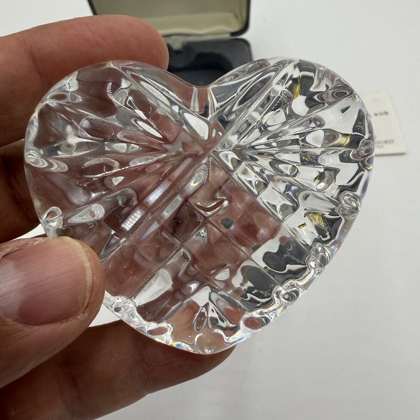 Waterford Crystal Heart Heart Hand Cooler Sculpture Paperweight Office Decor Box