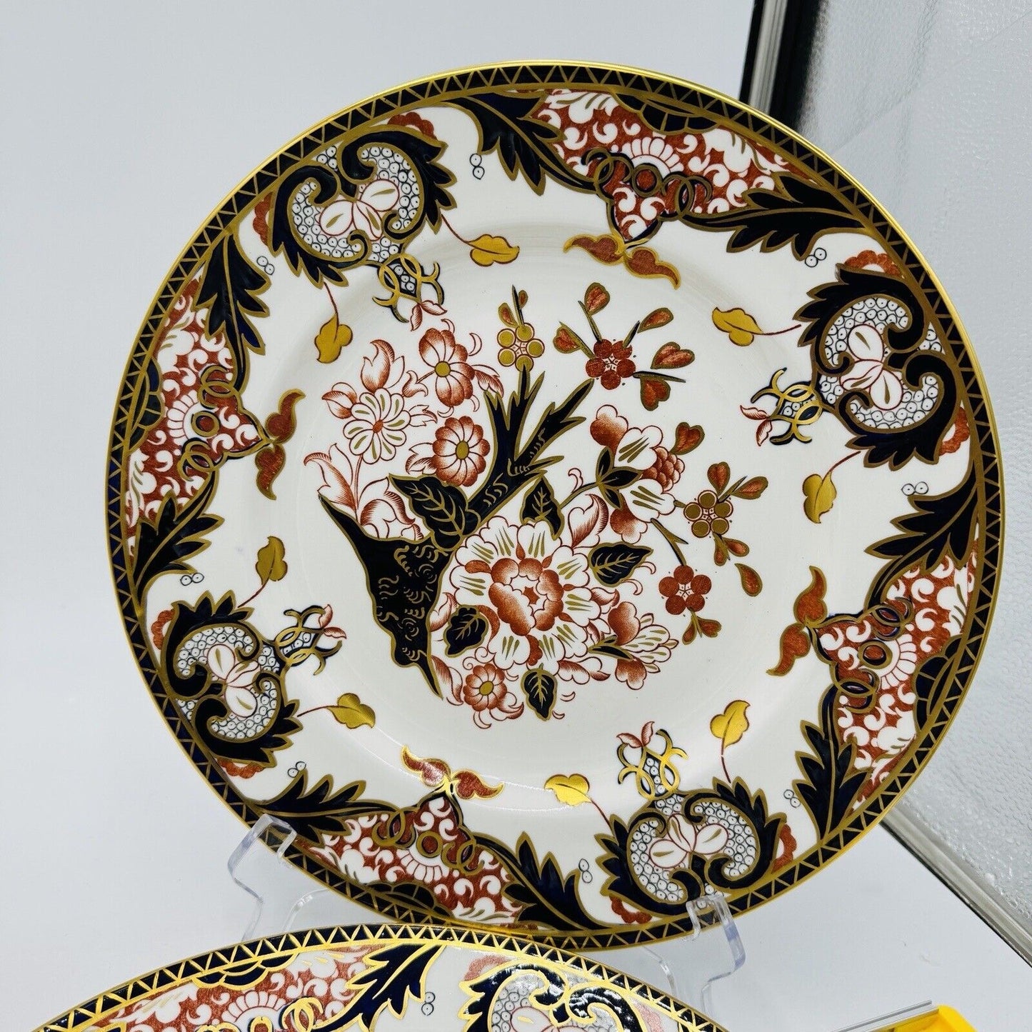 Antique Royal Crown Derby King's Of Old Japan 383 Pattern Dinner Plates 4 Pieces