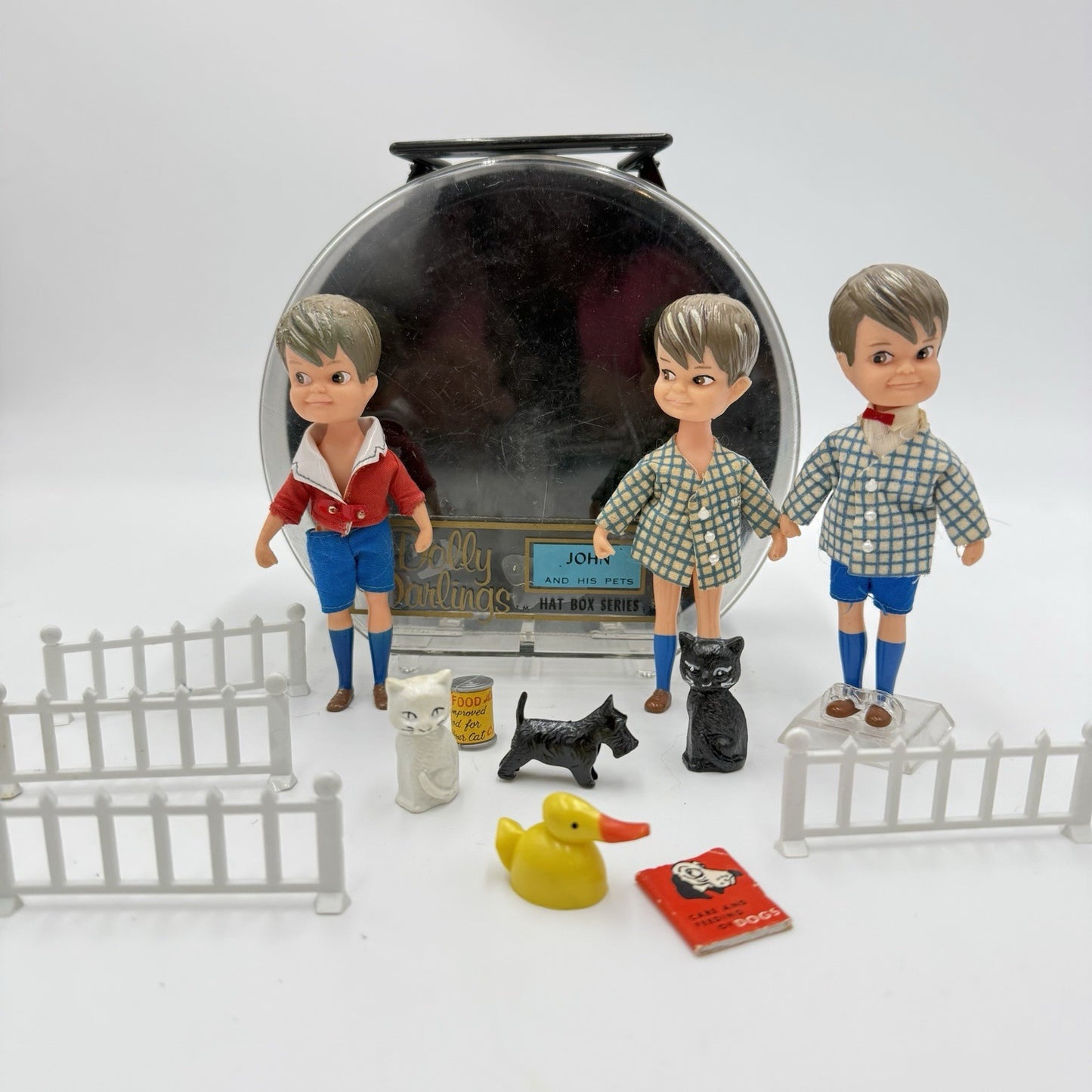 VINTAGE HASBRO DOLLY DARLINGS JOHN and HIS PETS HAT BOX SERIES 1965