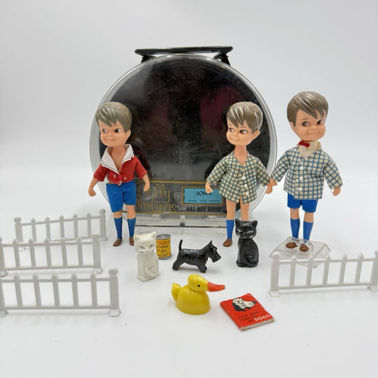 VINTAGE HASBRO DOLLY DARLINGS JOHN and HIS PETS HAT BOX SERIES 1965