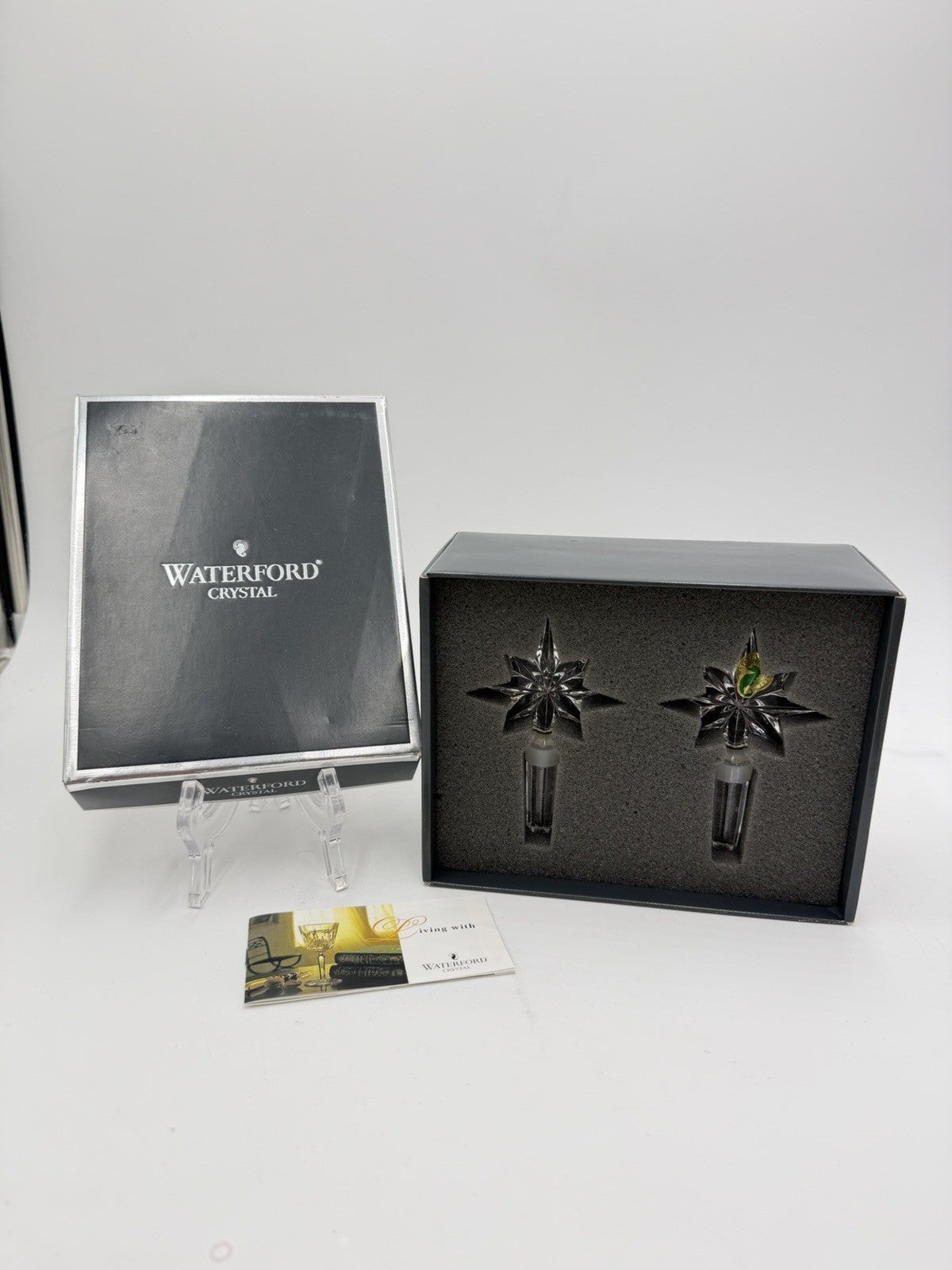 Waterford Crystal Austria congratulations Stopper Star Set 2 Boxed COA