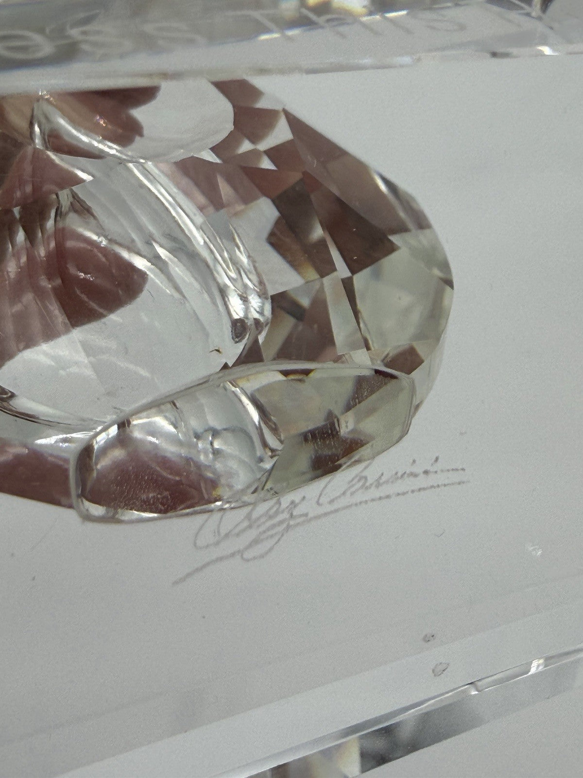 Oleg Cassini Diamond Cut Art Crystal Cross Bless This House Figurine Signed 8.5”