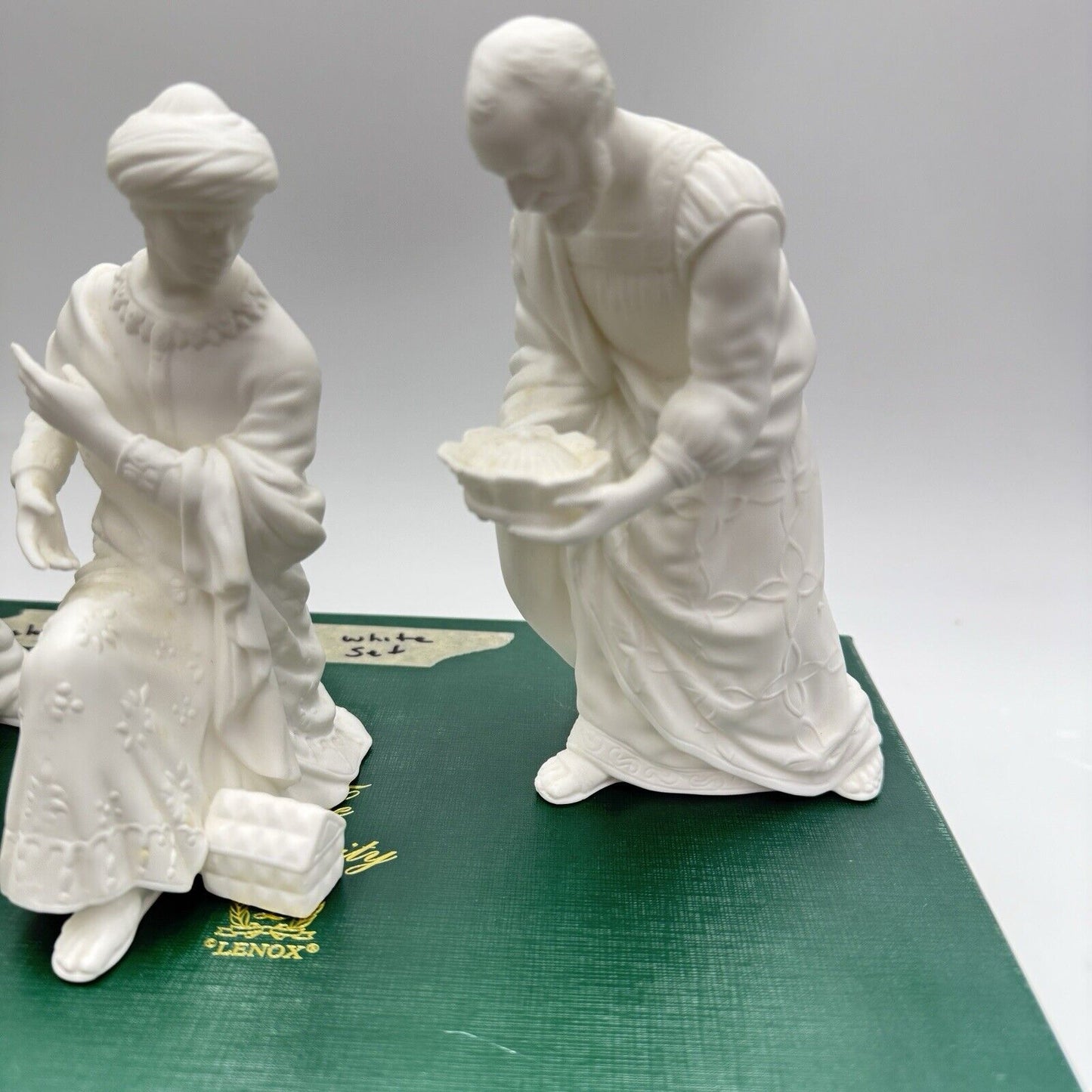 Lenox The Nativity White Bisque Porcelain 3 Wisemen Figurines 8” Box The Kings