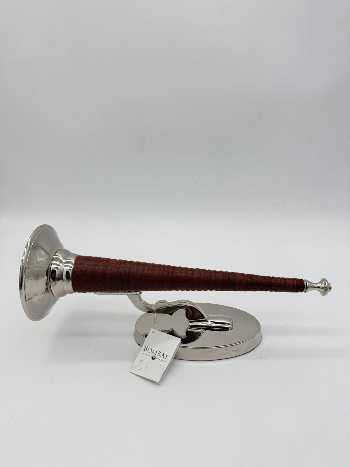 Bombay.co Silver Toned Art Deco Horn-shaped torch-style wall mount candle Holder