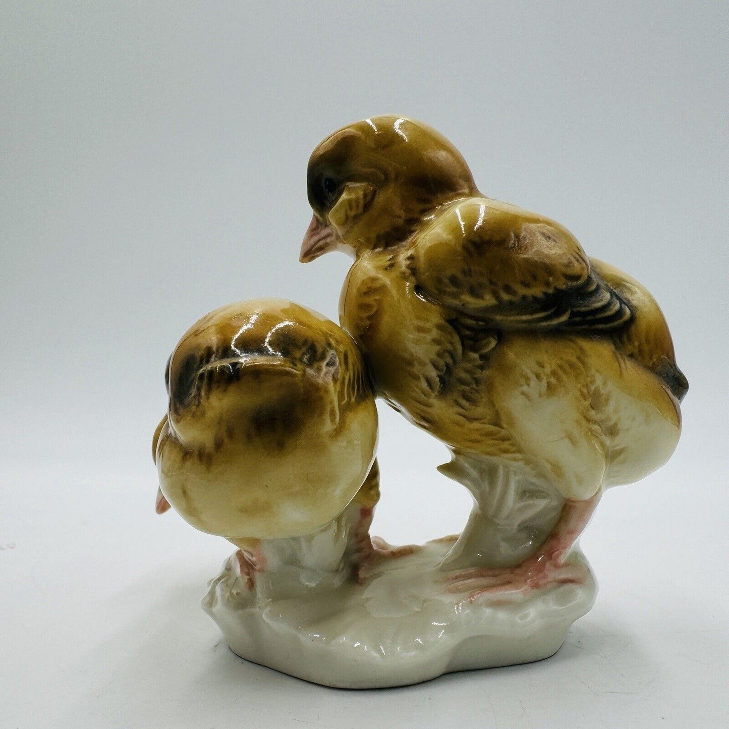 Antique Karl Ens Volkstedt Chicks Chicken Porcelain Figurine Germany Painted