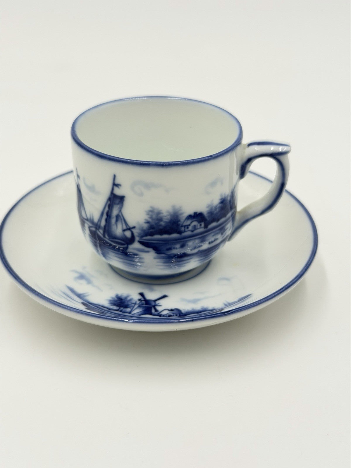 Early 1900’s S.S. Hartwell Gloucester Mass Germany Porcelain Demitasse Set Blue