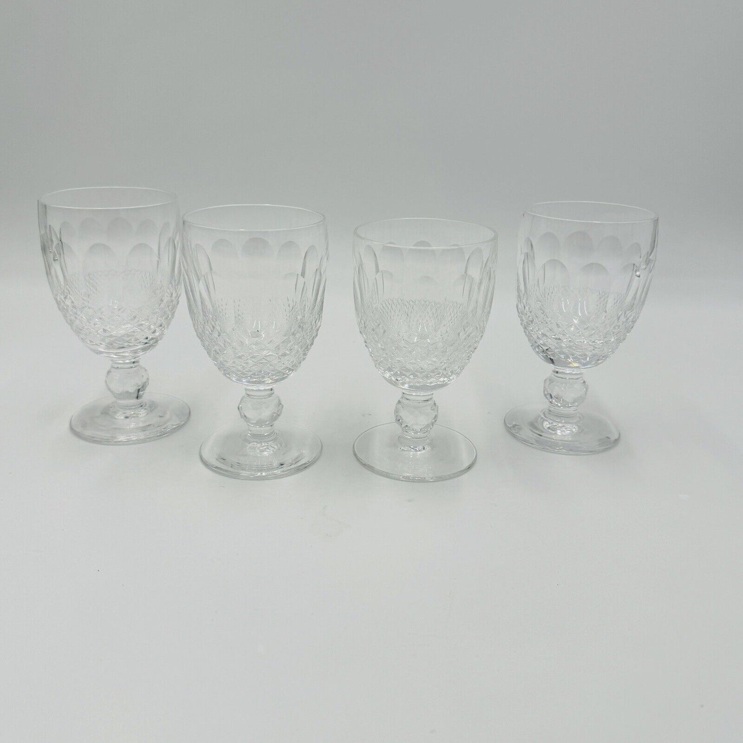 Vintage Waterford Crystal Colleen Short Stem Wine 3 Oz Set 4 Wine Glasses 5in