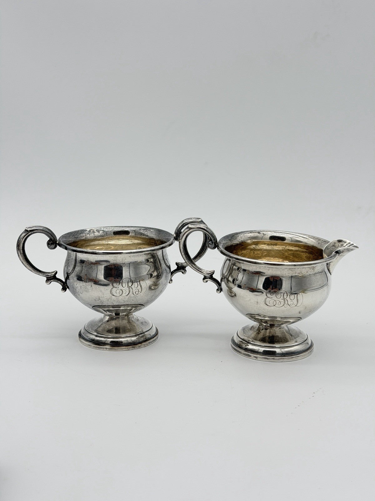 Sterling Hollowware by Hamilton Silver Sugar & Creamer Bowls 925 Silver Antique