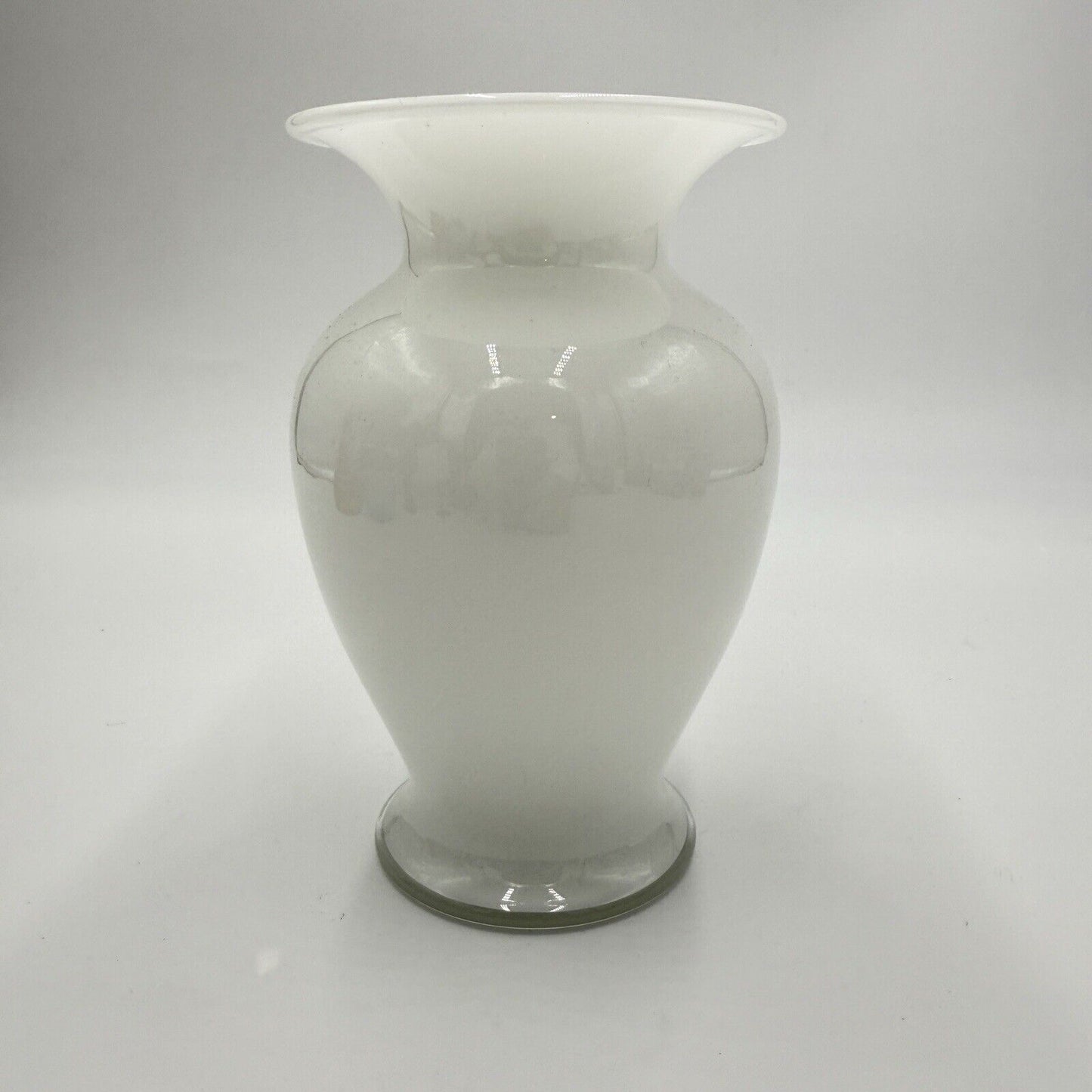 Royal Copenhagen Amfora Vase White Cased Crystal Glass 6” Michael Bang