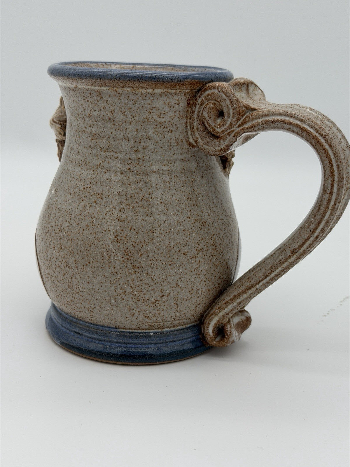 John Coiner Art Pottery Ugly Face/old Man Coffee Mug Folk Art Signed 1993 Large