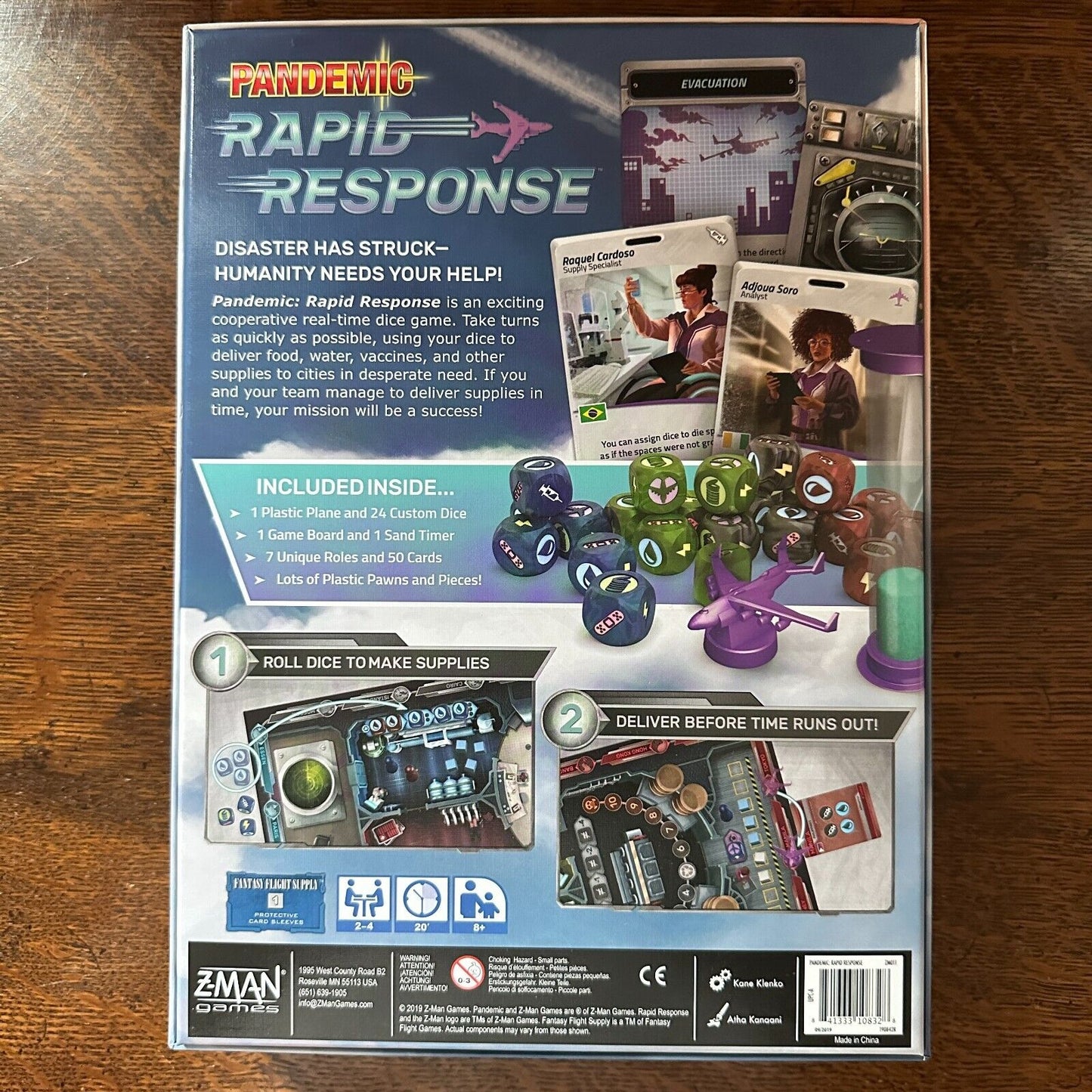 Zman Rapid Response Pandemic Board Game Cooperative Complete Game Custom Dice