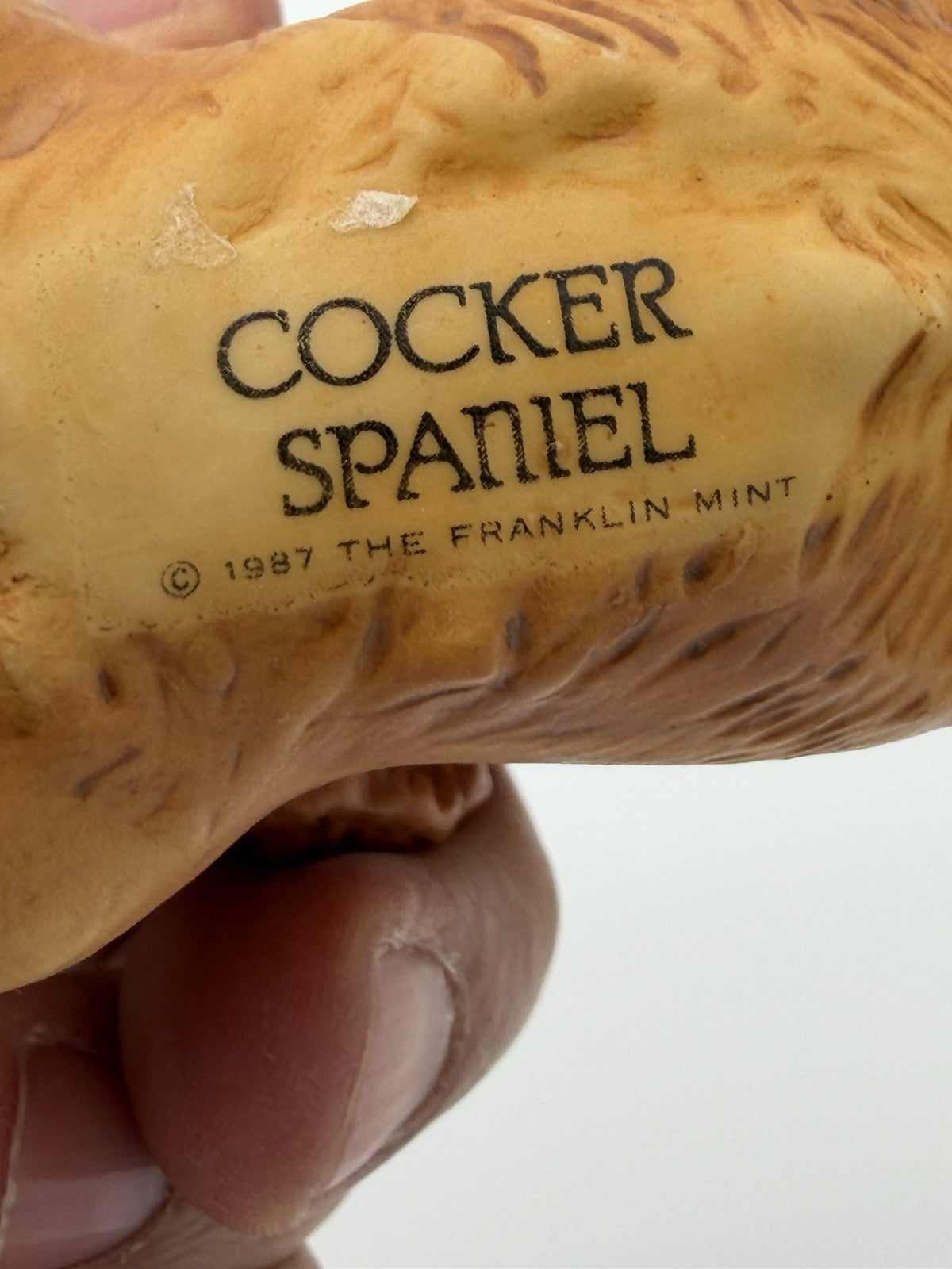 Franklin Mint Porcelain COCKER SPANIEL Dog Figurine Painted Vintage