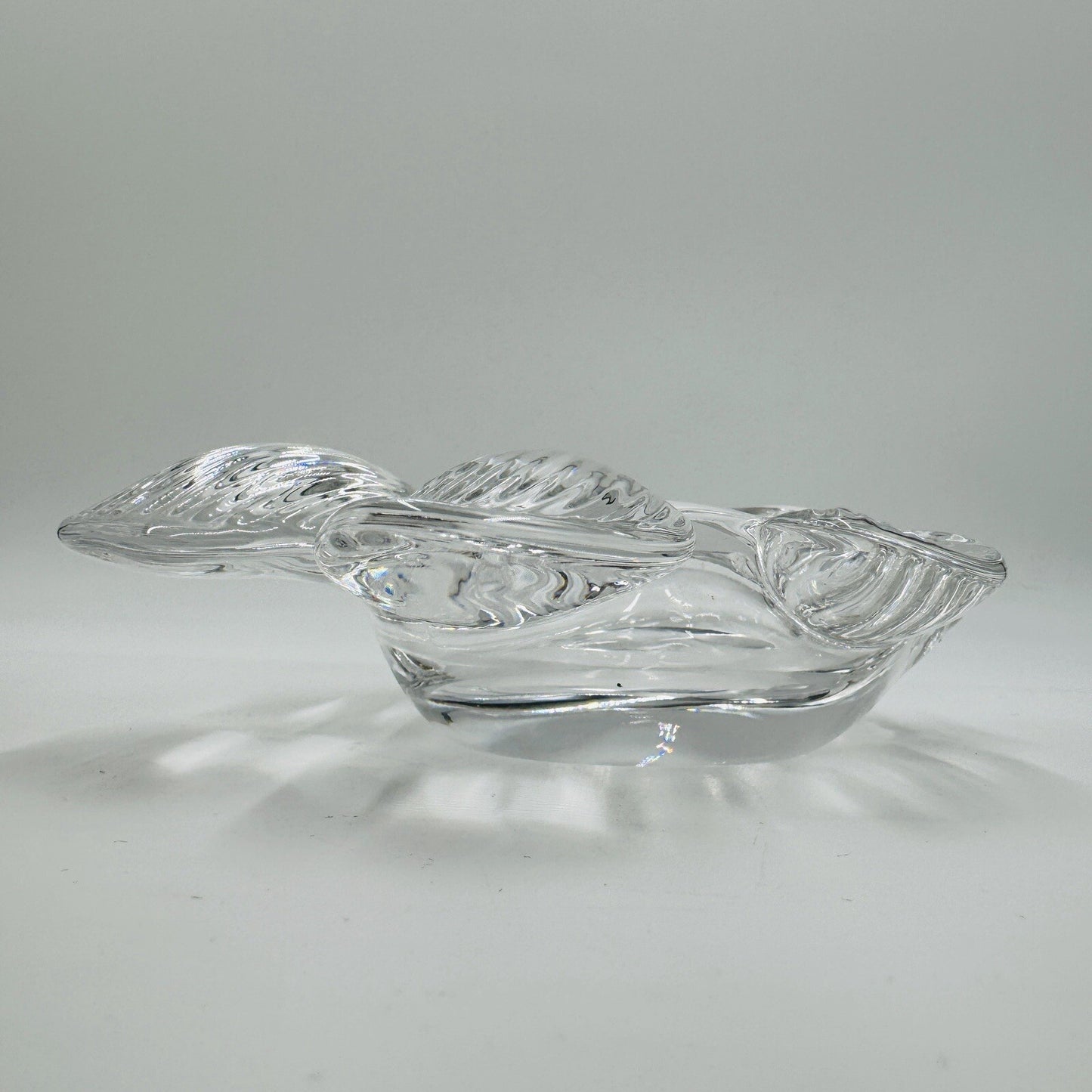 Fish Shaped Candy Trinket Art Vannes France Crystal Ring Dish 2”H x 6.5"L