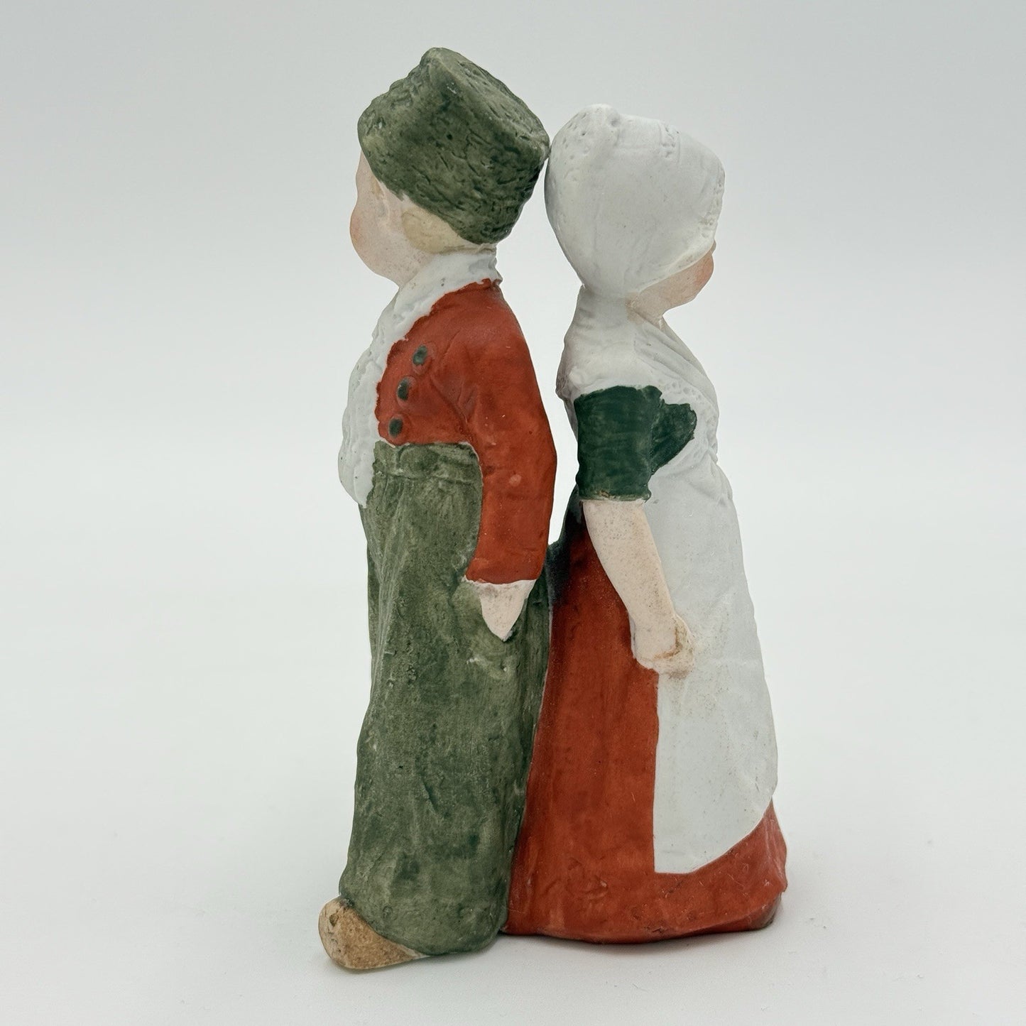 Bisque Heubach 4” Figurine  Germany Standing Dutch Boy & Girl Porcelain Vintage