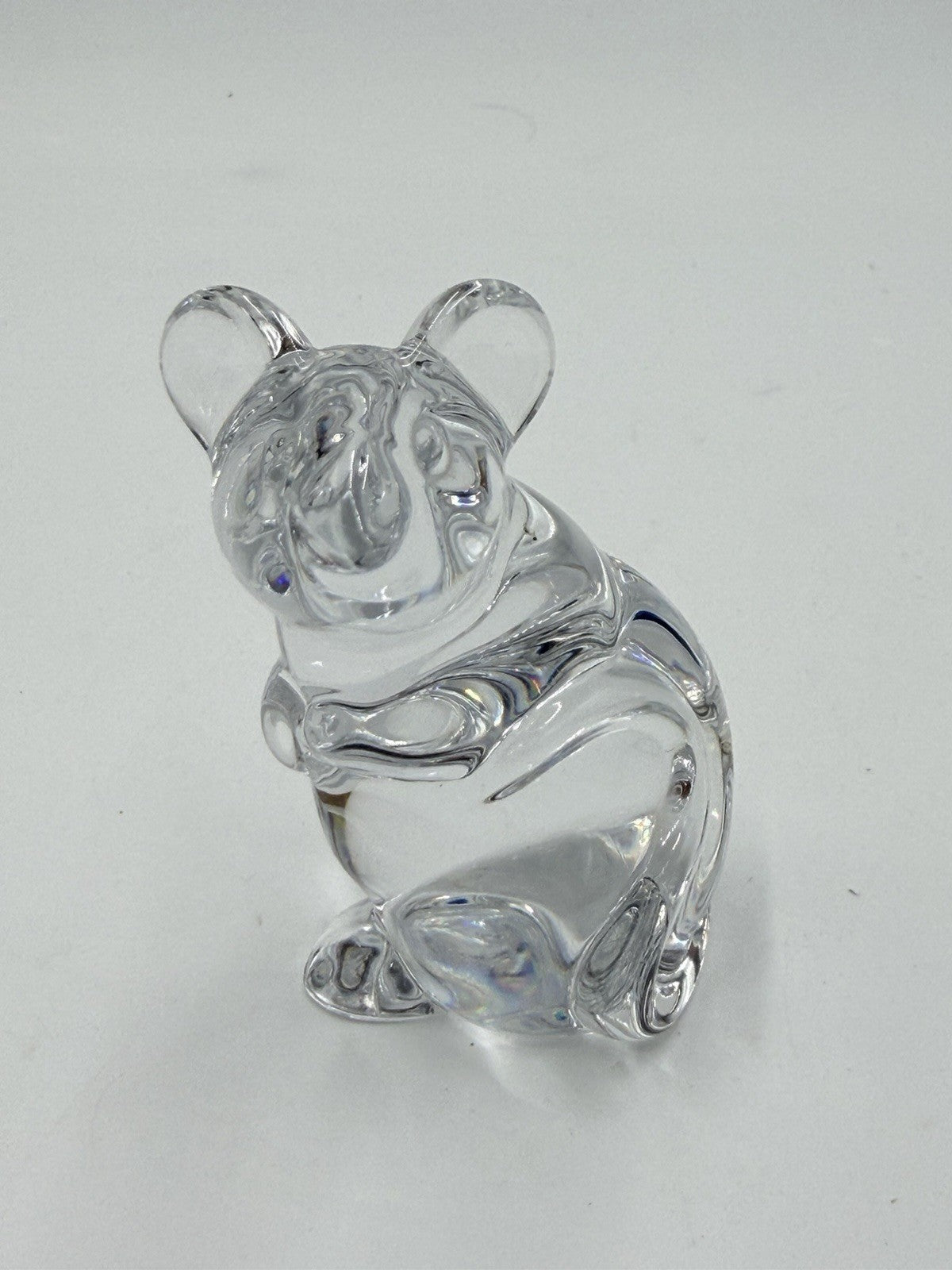 Vintage Daum France Clear Crystal Mouse Figurine 3 1/8" Tall Signed Collection