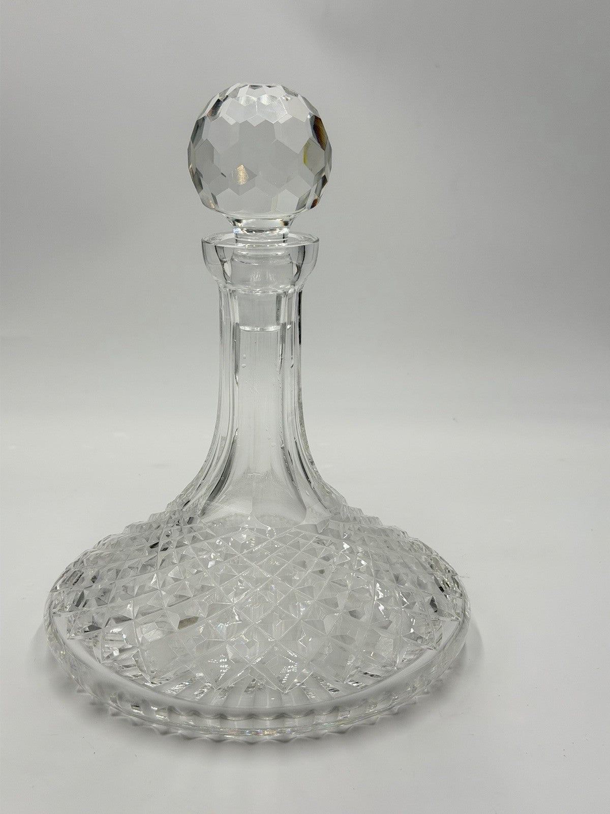Waterford Crystal Alana Ship Decanter 10" Ireland Cut Glass Vintage W/stopper