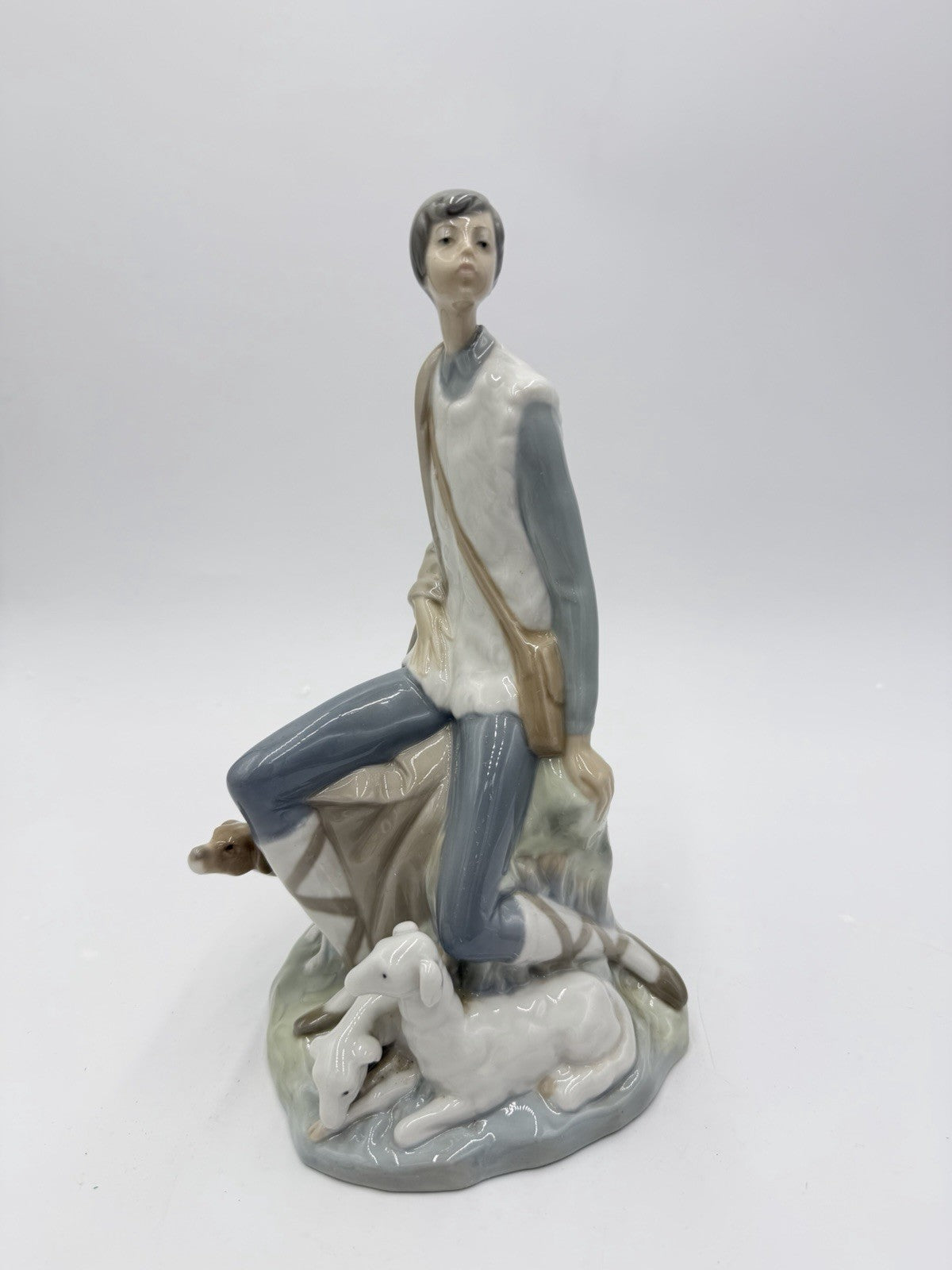 Large Nao By Lladro Spain Porcelain Shepherd Boy 10”H Figurine Early Retired