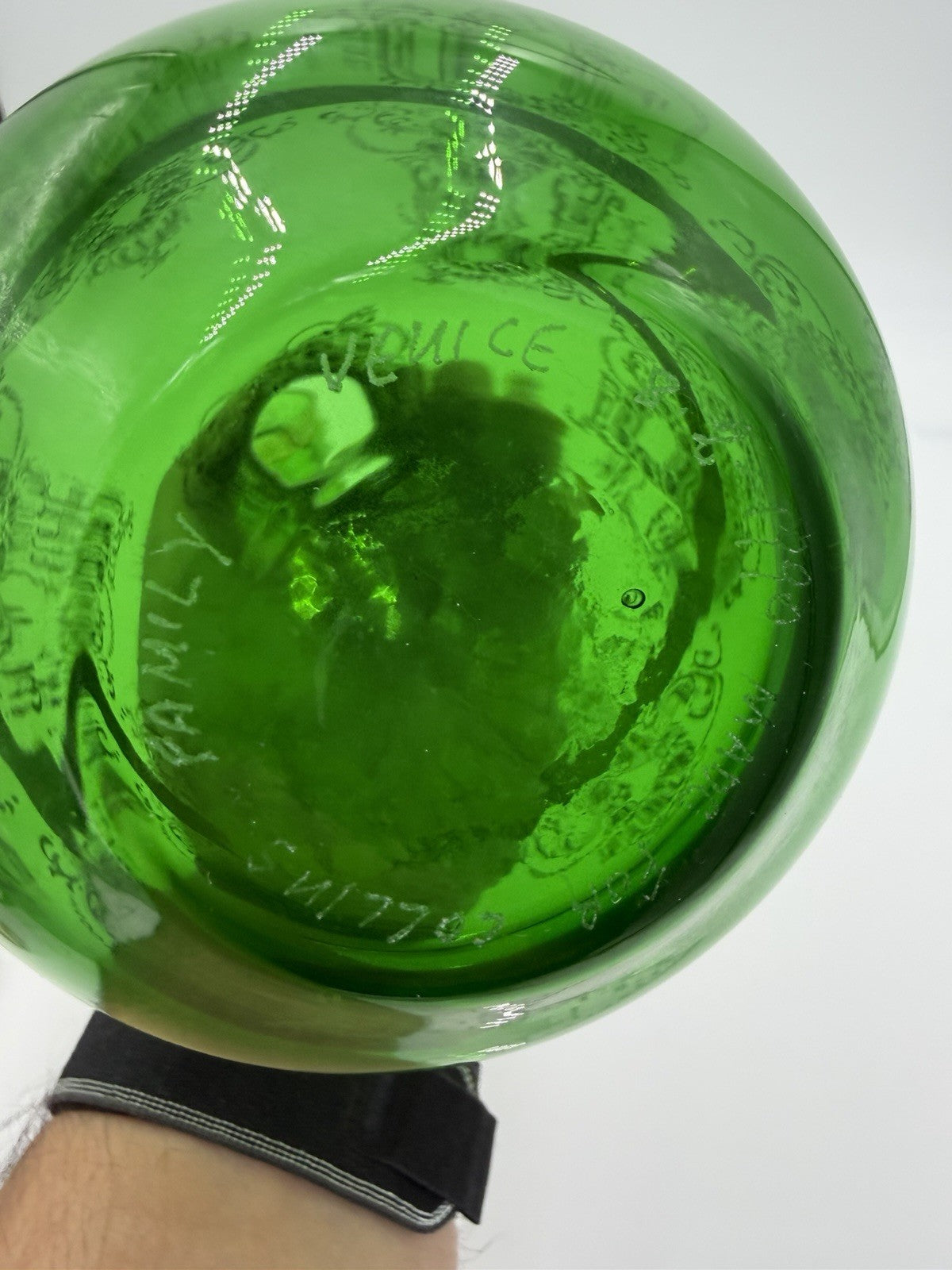 Vintage Murano Art Glass Italy Ferro & Lazzarini Decanter Set Green Emerald 4 Pc