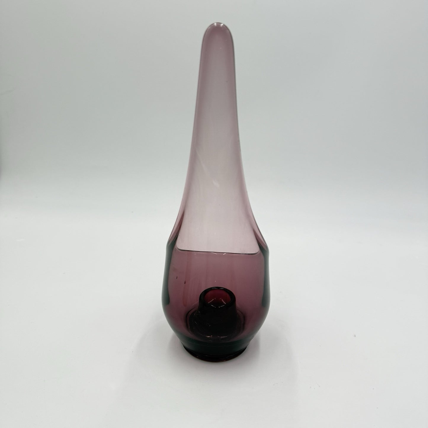 Viking Art Glass Amethyst Purple Swung Stretch MCM TAPER Glow Candle HOLDER 9.5”