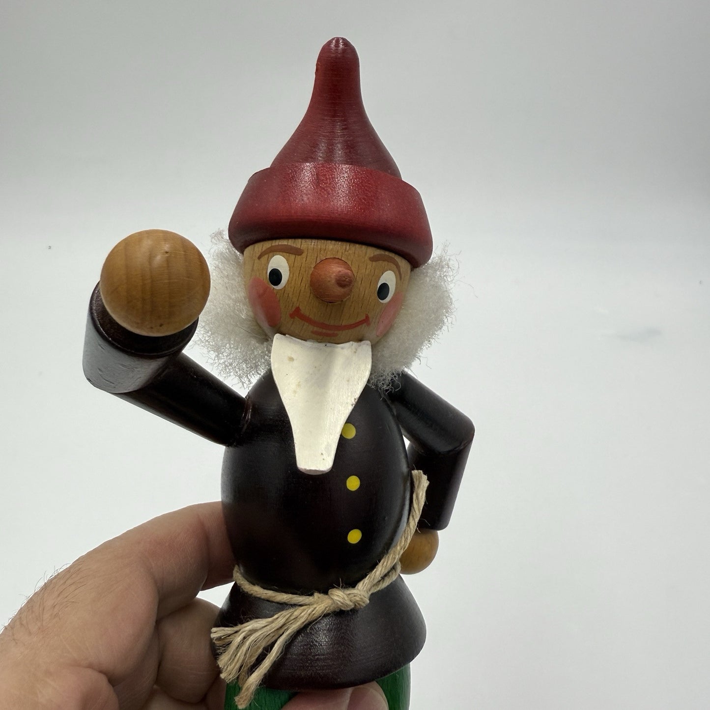 Rare Erzgebirge Incense Smoker Germany Dancing Elf Wooden Folk Art