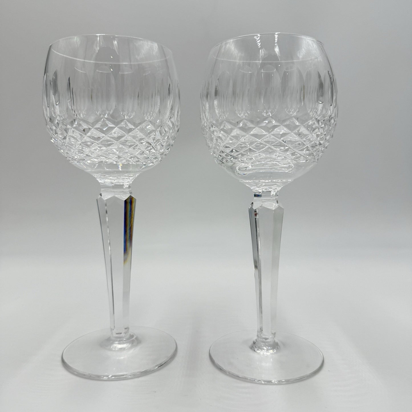 Waterford Crystal  7-5/8" COLLEEN OVERSIZED BALLOON WINE HOCK GOBLETS 14OZ PAIR