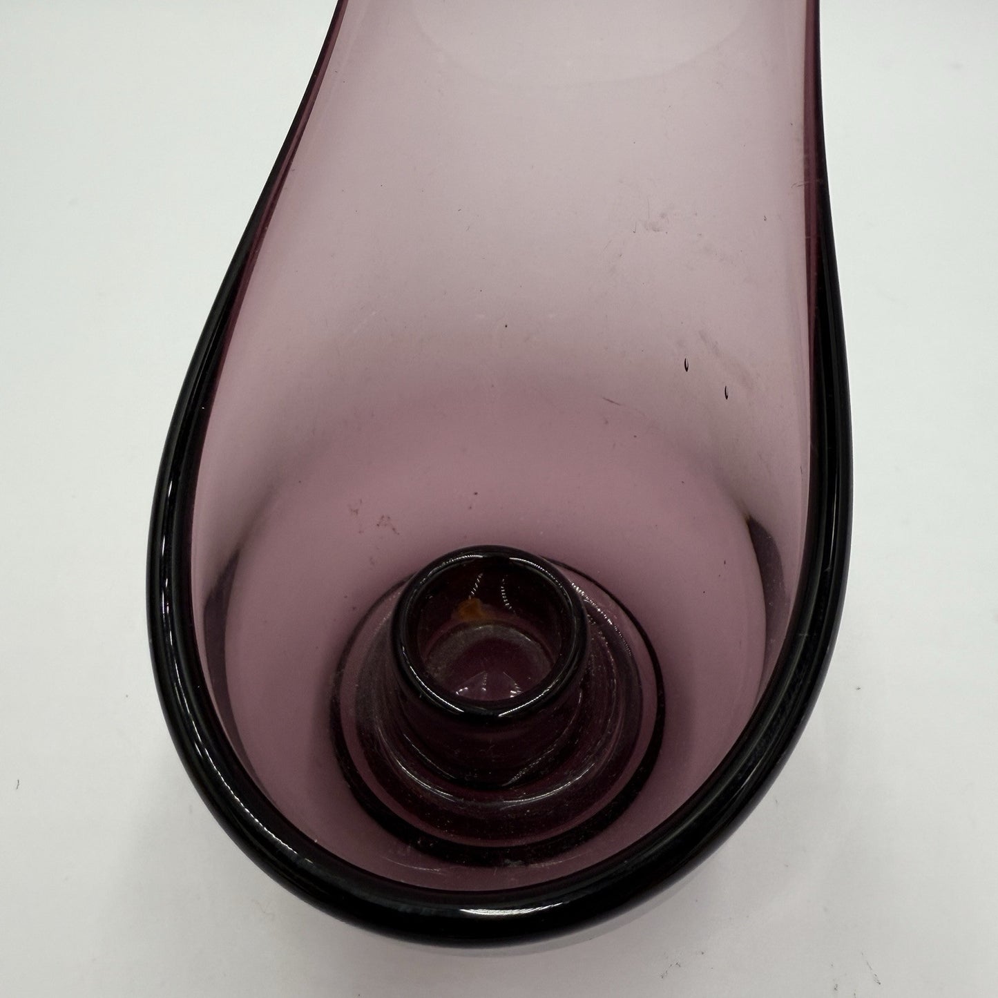 Viking Art Glass Amethyst Purple Swung Stretch MCM TAPER Glow Candle HOLDER 9.5”