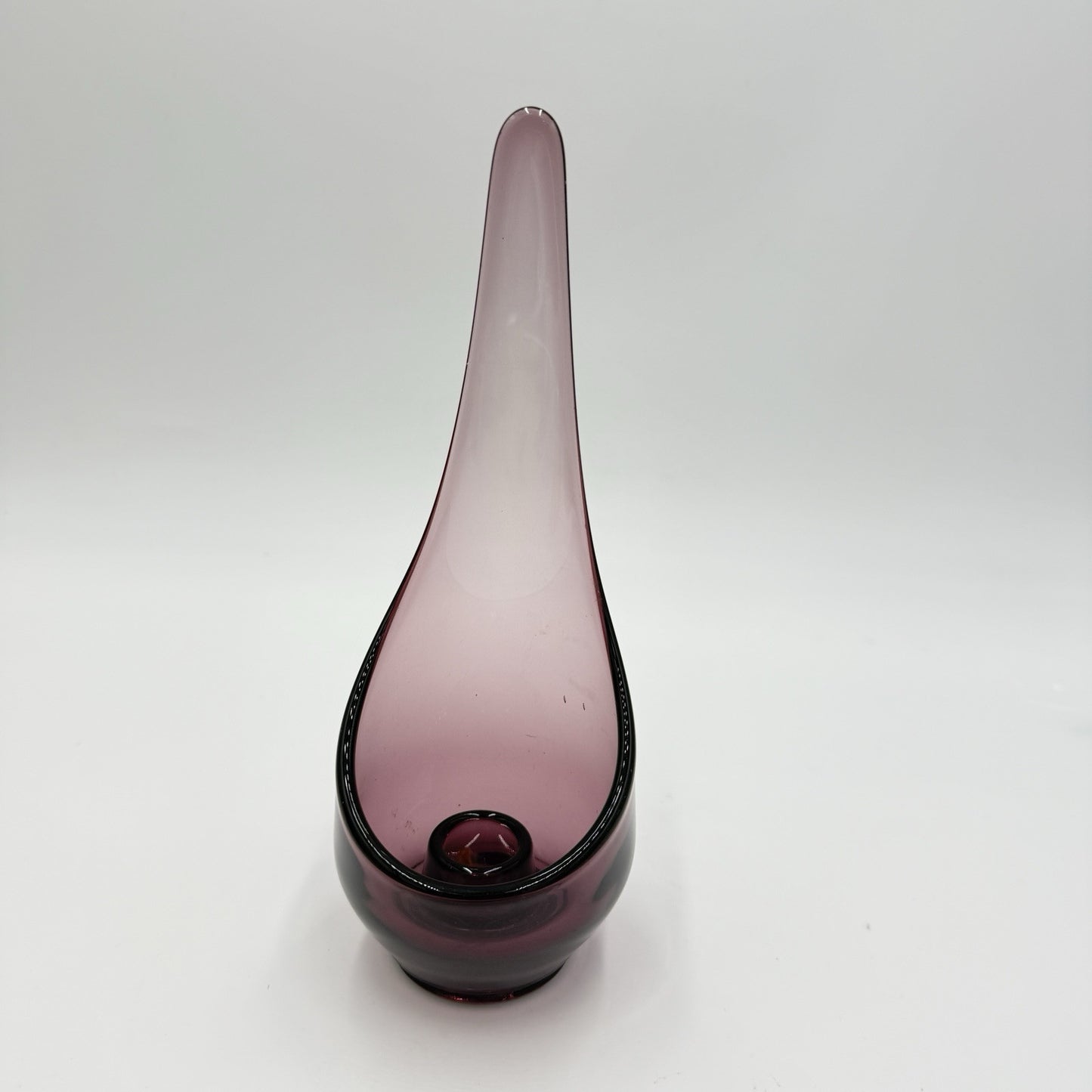 Viking Art Glass Amethyst Purple Swung Stretch MCM TAPER Glow Candle HOLDER 9.5”