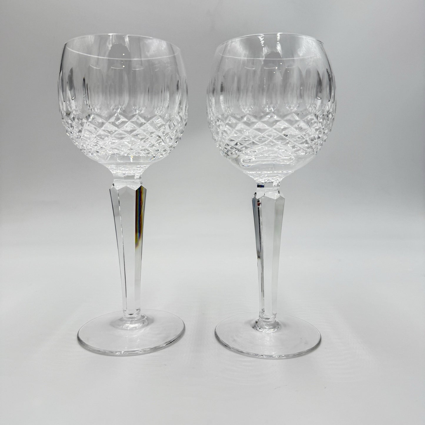 Waterford Crystal  7-5/8" COLLEEN OVERSIZED BALLOON WINE HOCK GOBLETS 14OZ PAIR