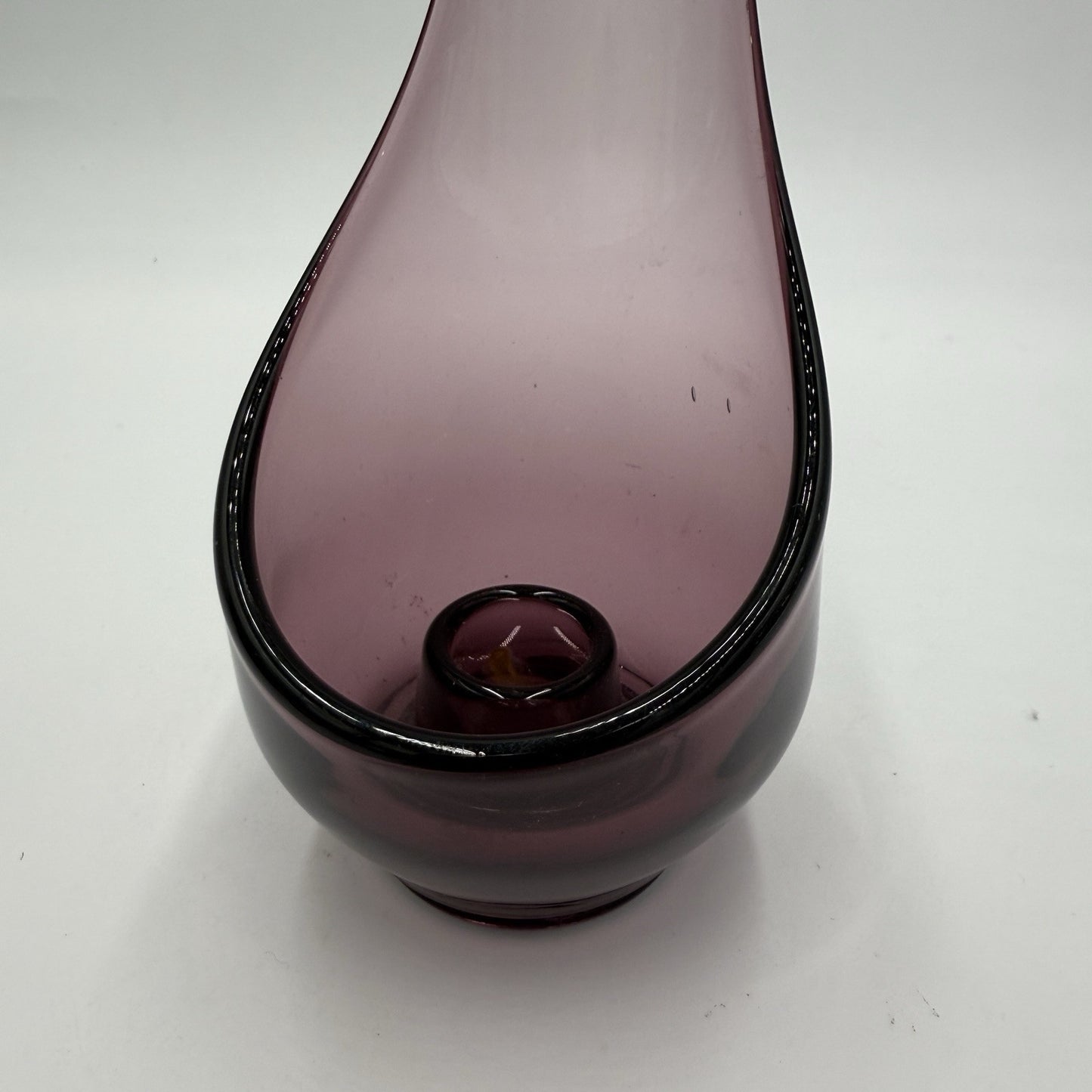 Viking Art Glass Amethyst Purple Swung Stretch MCM TAPER Glow Candle HOLDER 9.5”