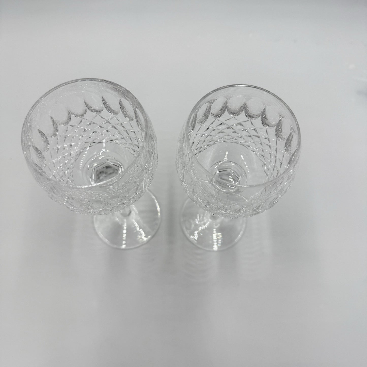 Waterford Crystal  7-5/8" COLLEEN OVERSIZED BALLOON WINE HOCK GOBLETS 14OZ PAIR