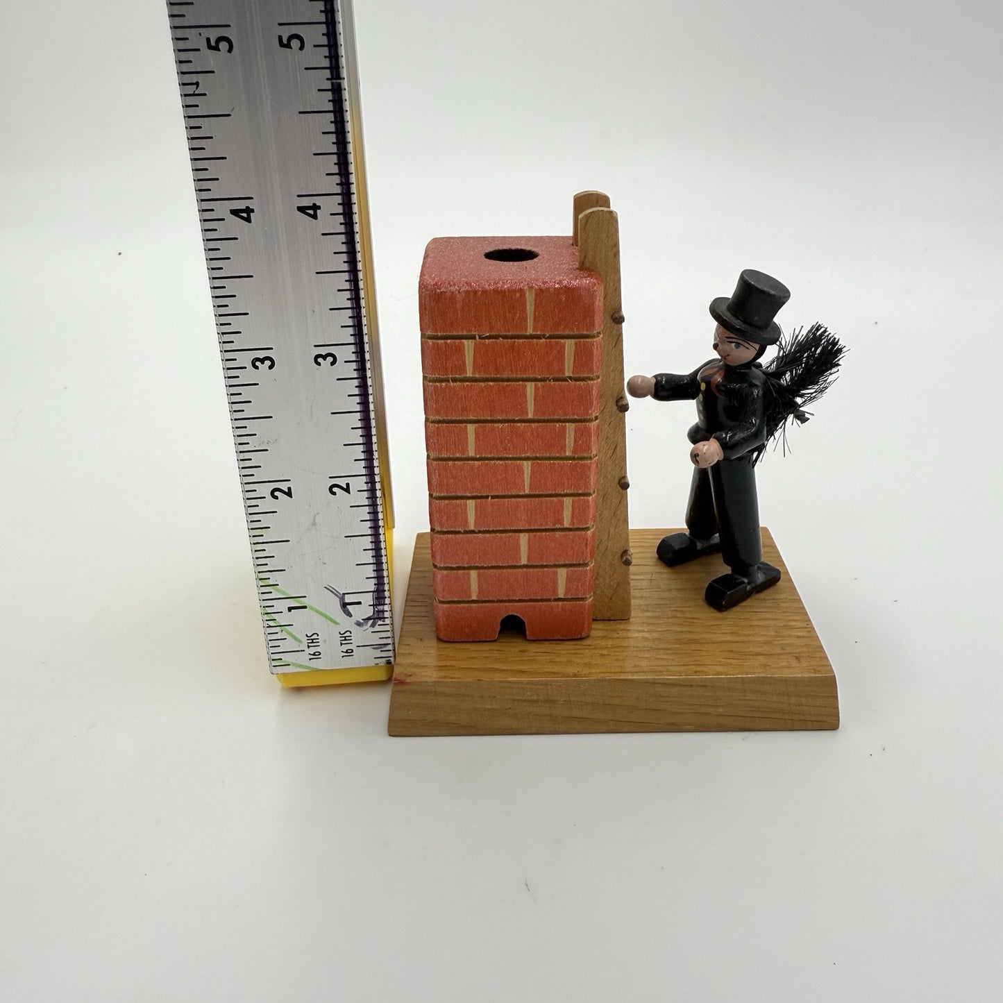 Erzgebirge Wooden Vintage Chimney Sweep Incense Burner Germany Folk Art Figurine