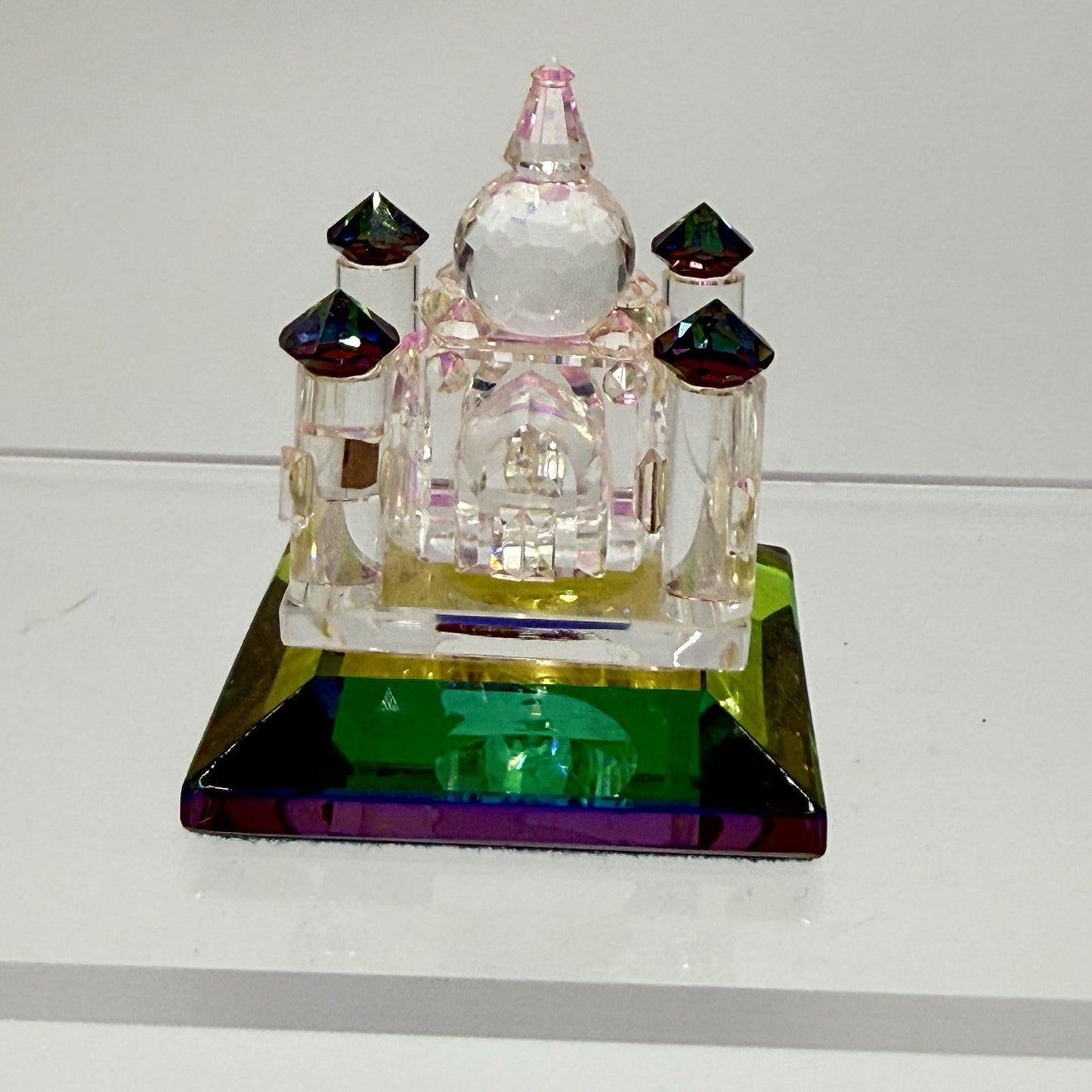 Vintage Iris Arc Mini Crystal Enchanted Castle with Iridescent Base 2” Miniature