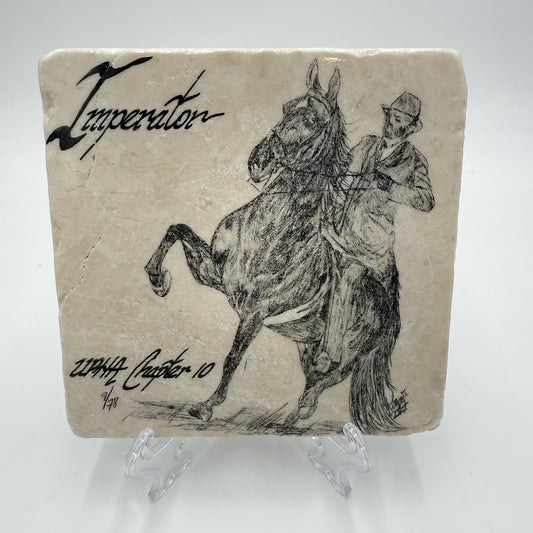 IMPERATOR UPHA Chapter 10 Fine Art in Stone Horseman Sketch 6x6 Tile Kim Marie