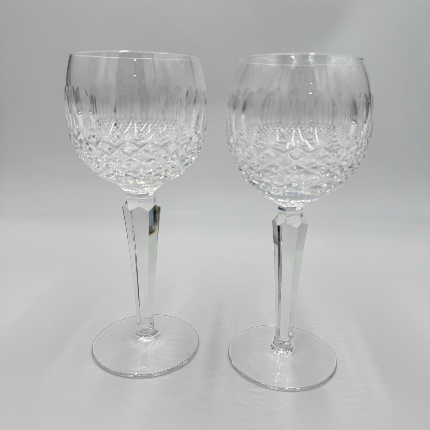 Waterford Crystal  7-5/8" COLLEEN OVERSIZED BALLOON WINE HOCK GOBLETS 14OZ PAIR