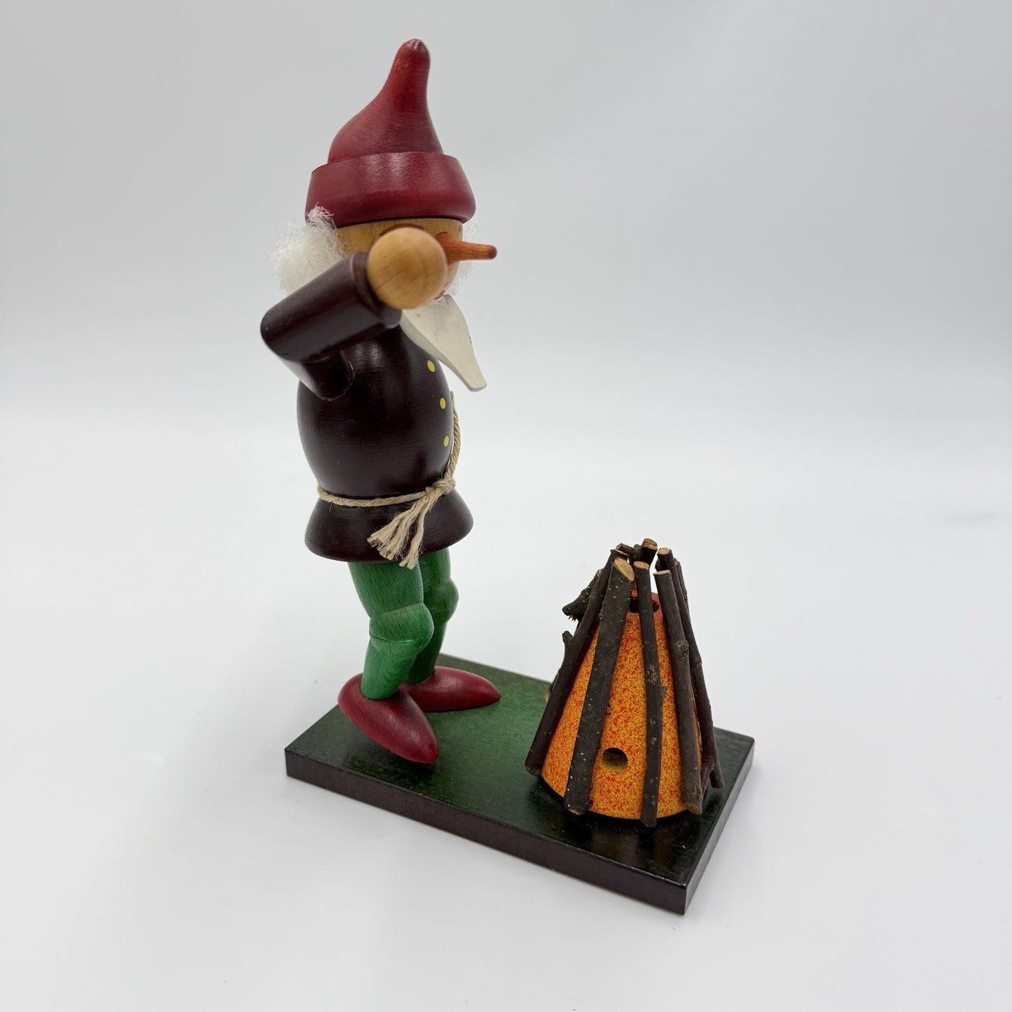 Rare Erzgebirge Incense Smoker Germany Dancing Elf Wooden Folk Art