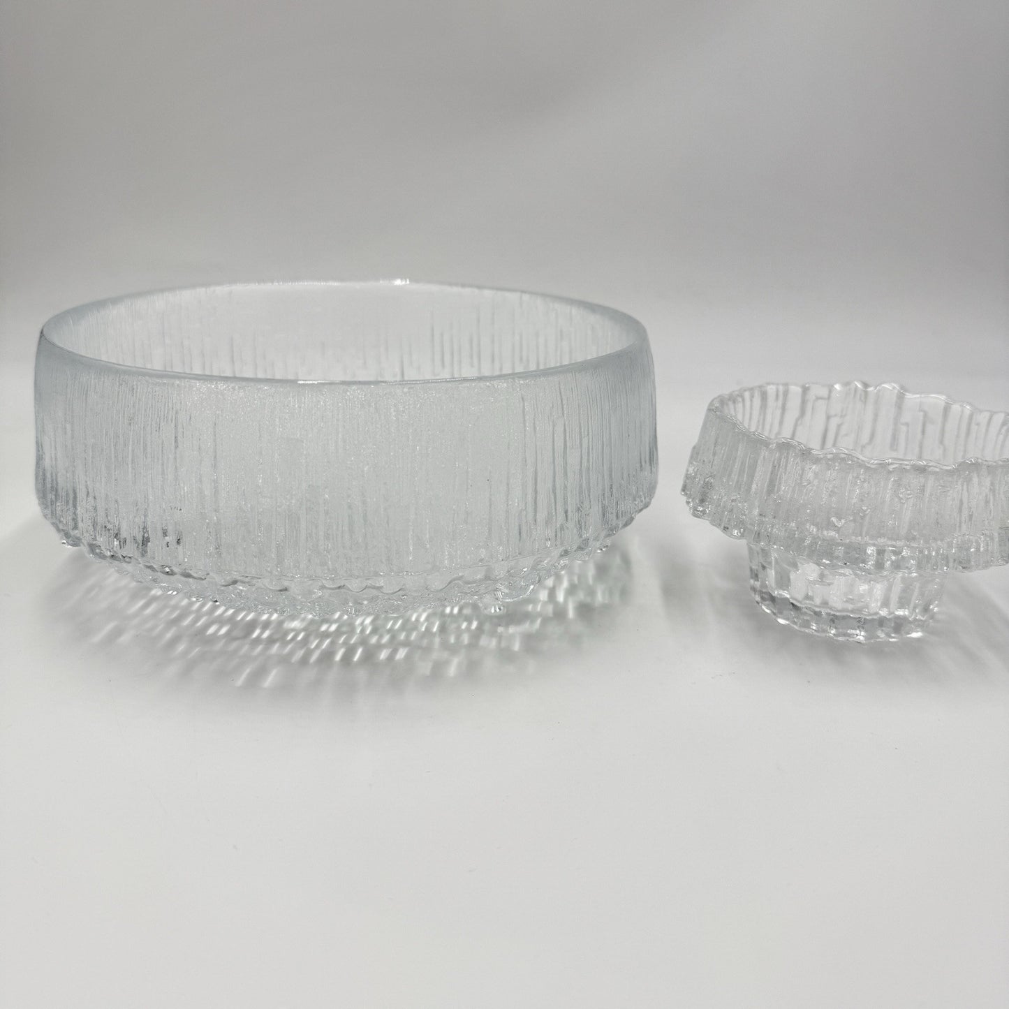 Iittala Ultima Thule Footed Glass Serving Bowl Tapio Wirkkala Finland /Tea Light