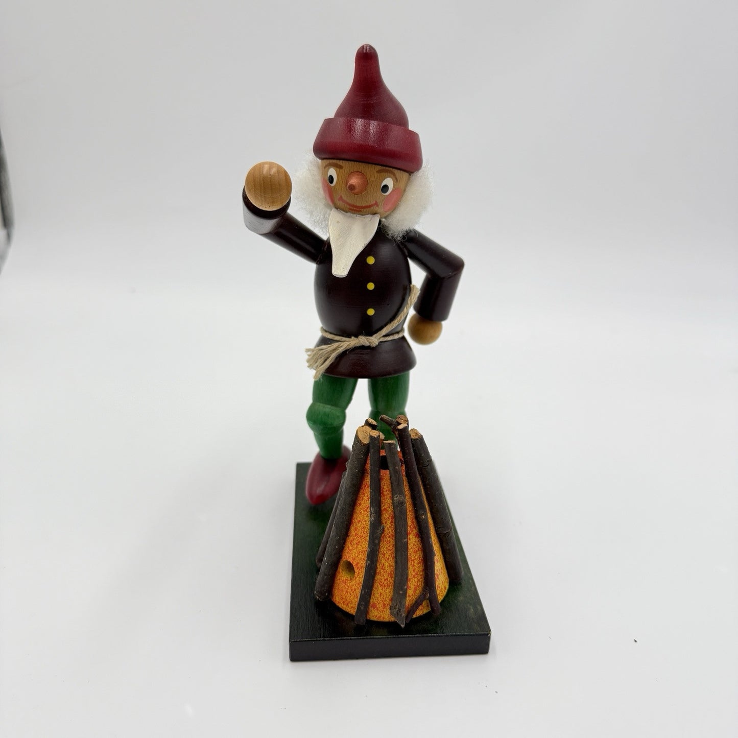 Rare Erzgebirge Incense Smoker Germany Dancing Elf Wooden Folk Art