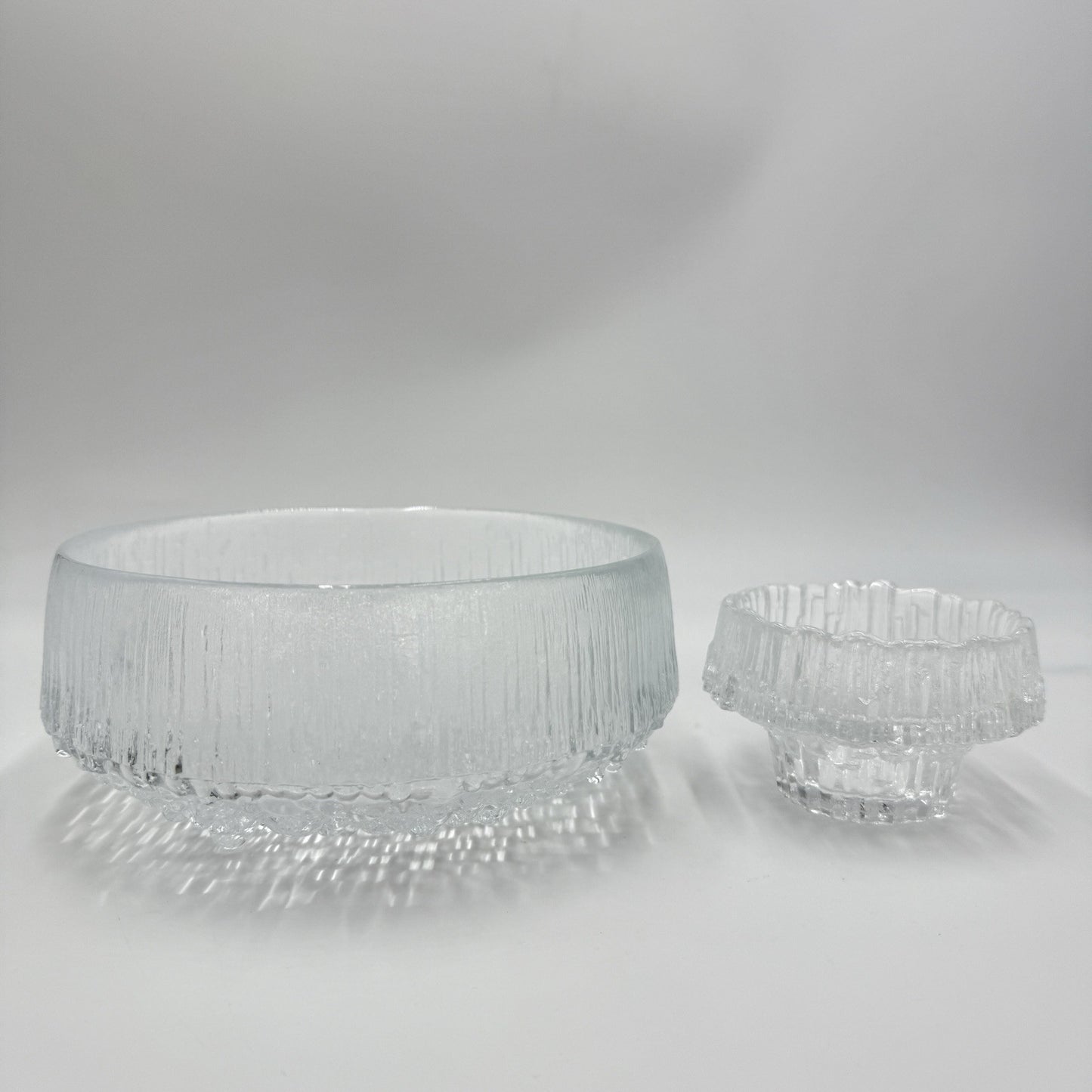 Iittala Ultima Thule Footed Glass Serving Bowl Tapio Wirkkala Finland /Tea Light