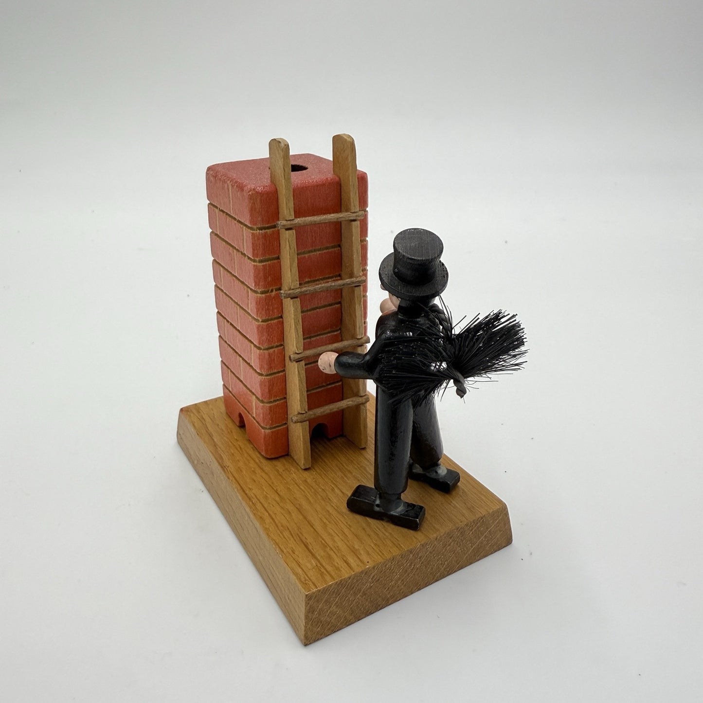 Erzgebirge Wooden Vintage Chimney Sweep Incense Burner Germany Folk Art Figurine