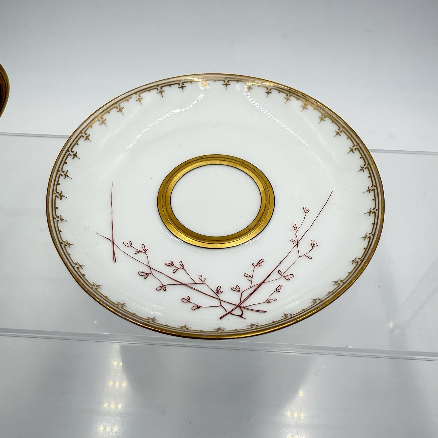 Antique Sevres Porcelain Litron Cup And Saucer 18th Century Painted # 162