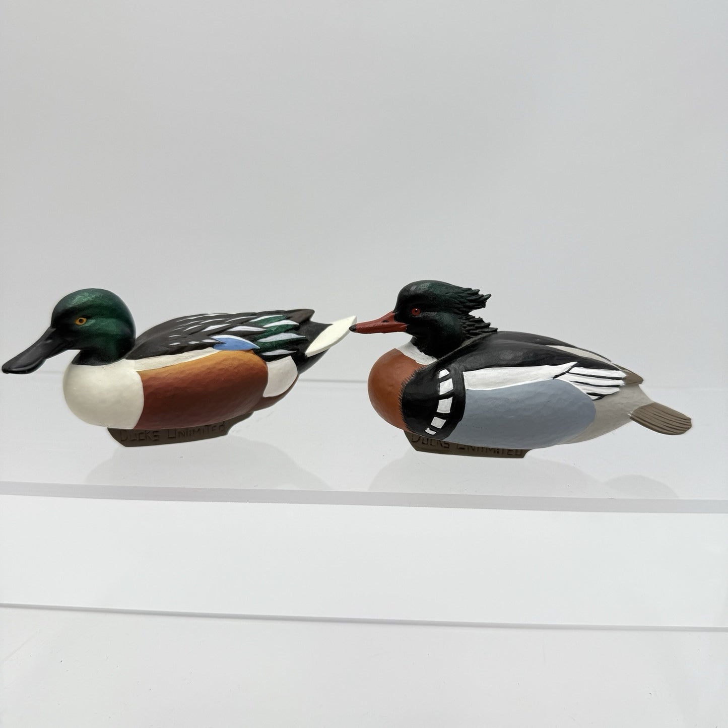 Ducks Unlimited Red Breasted &North Shoveler Jett Brunet Mini Decoy Figurines