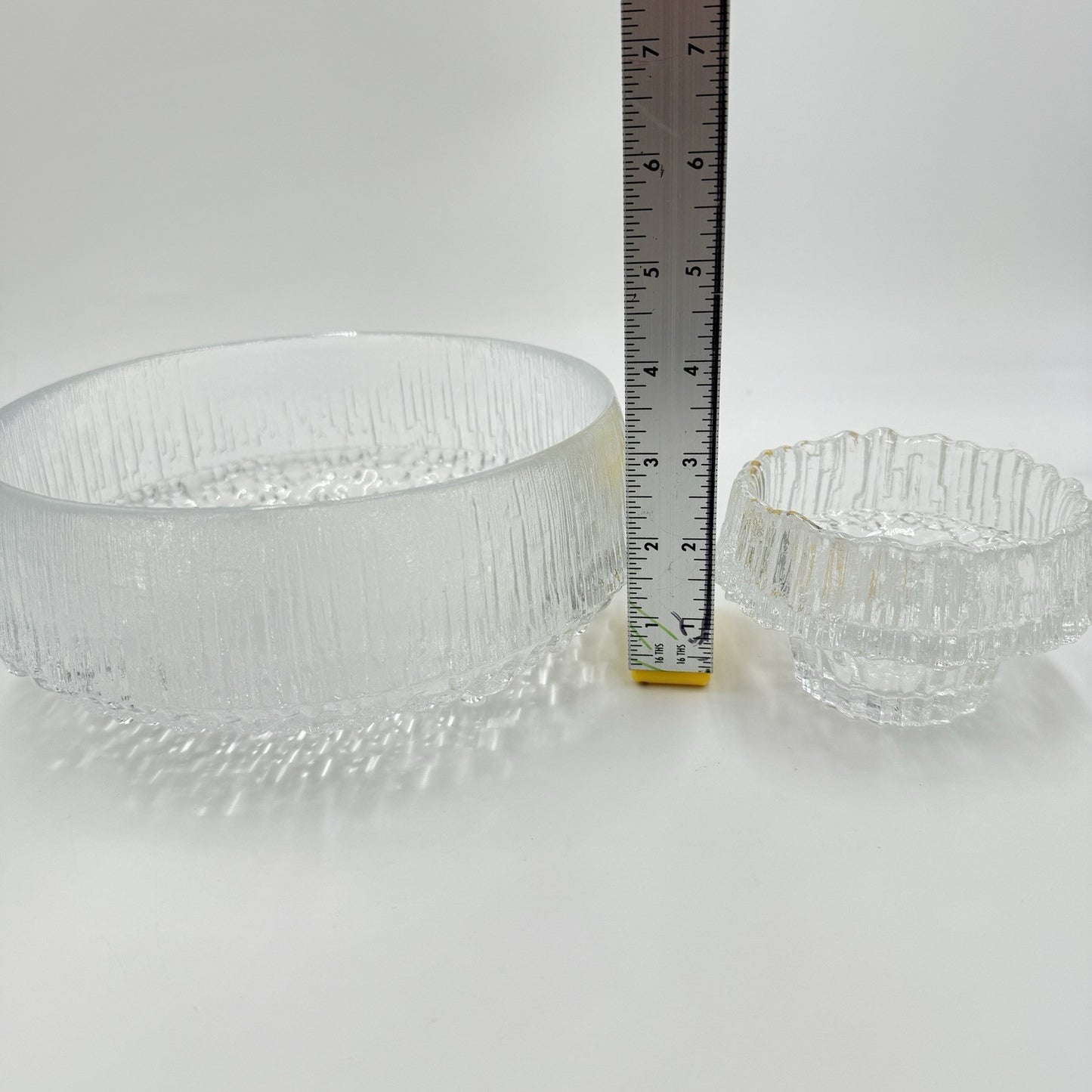 Iittala Ultima Thule Footed Glass Serving Bowl Tapio Wirkkala Finland /Tea Light