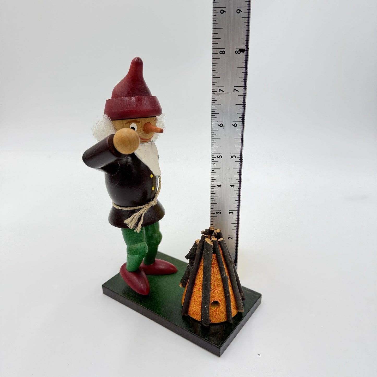 Rare Erzgebirge Incense Smoker Germany Dancing Elf Wooden Folk Art