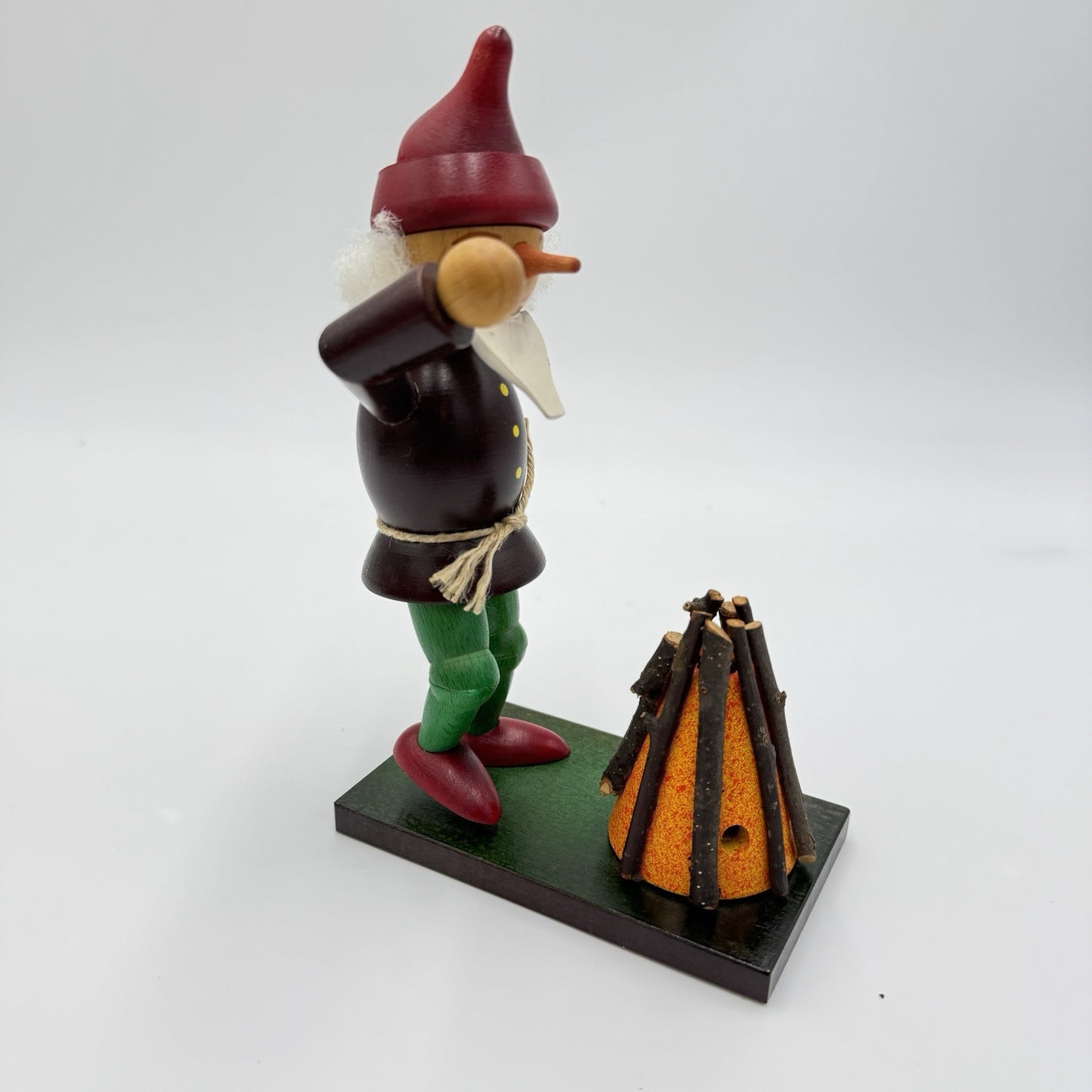 Rare Erzgebirge Incense Smoker Germany Dancing Elf Wooden Folk Art