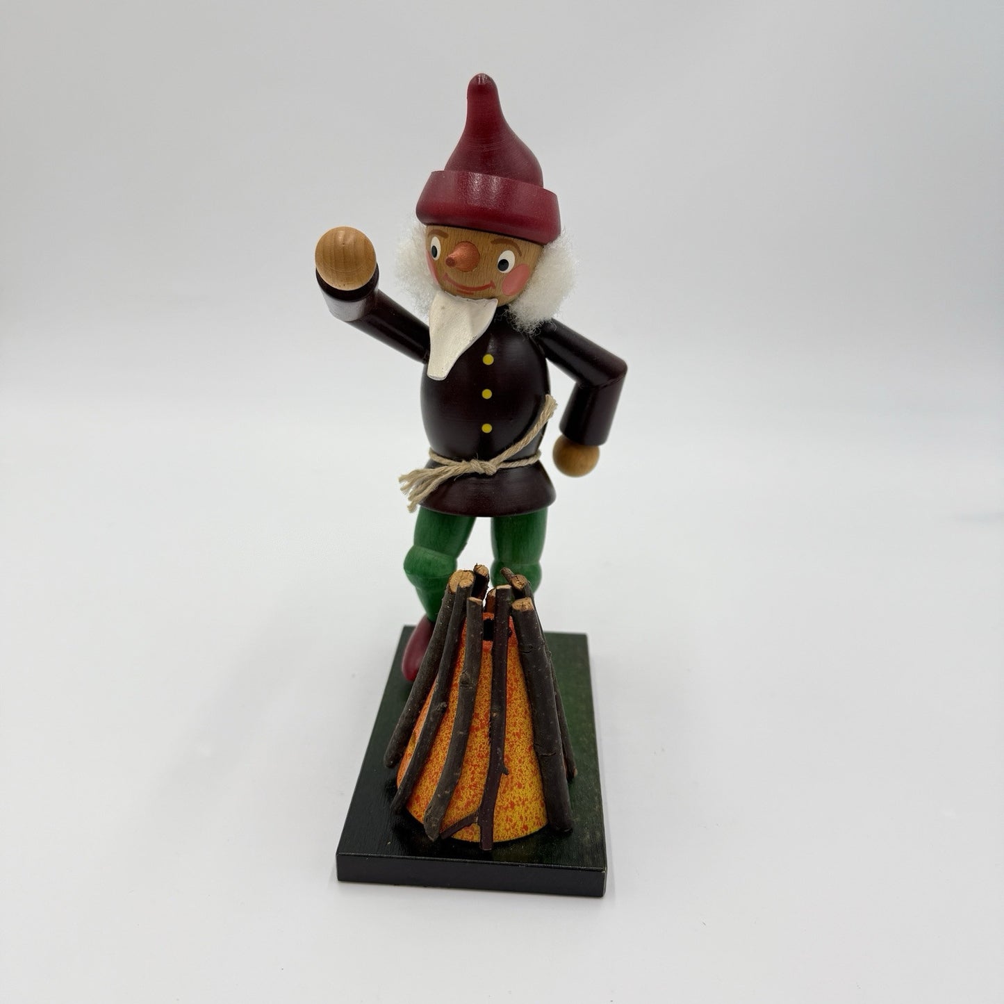 Rare Erzgebirge Incense Smoker Germany Dancing Elf Wooden Folk Art