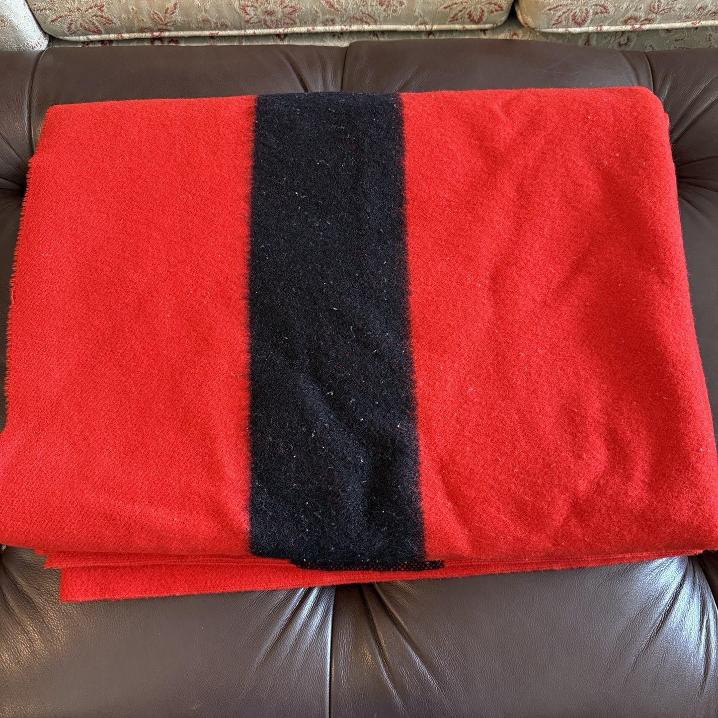 Vintage Hudson Bay Company  4 point blanket Wool Red 79x65 Made England